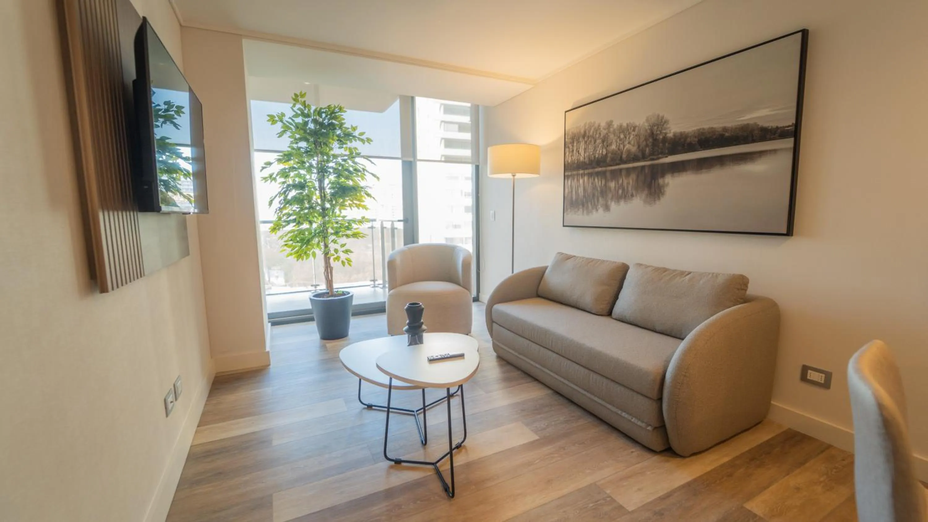 Seating area in Spot Suites