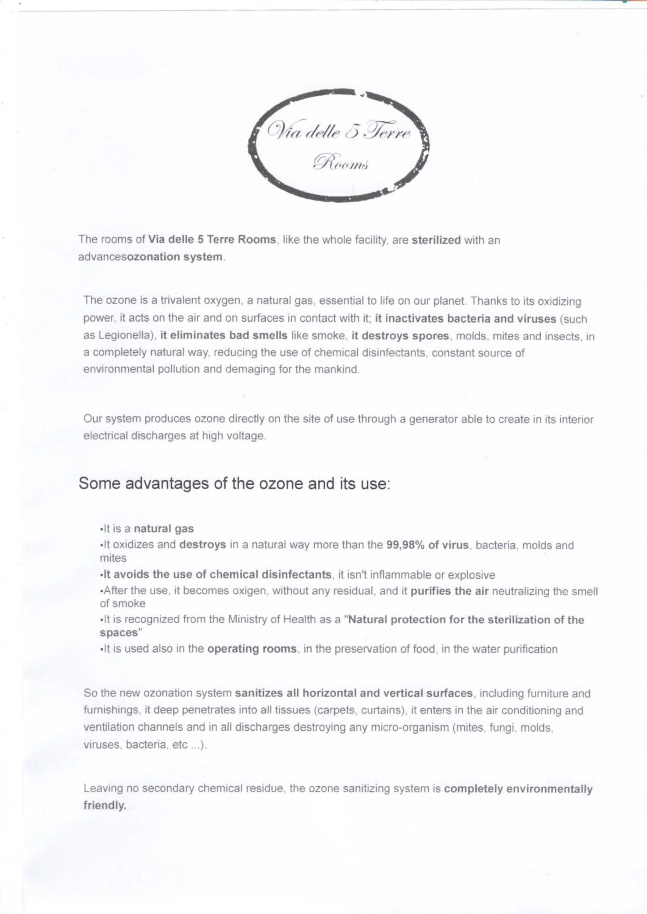 Certificate/Award in Via delle 5 Terre