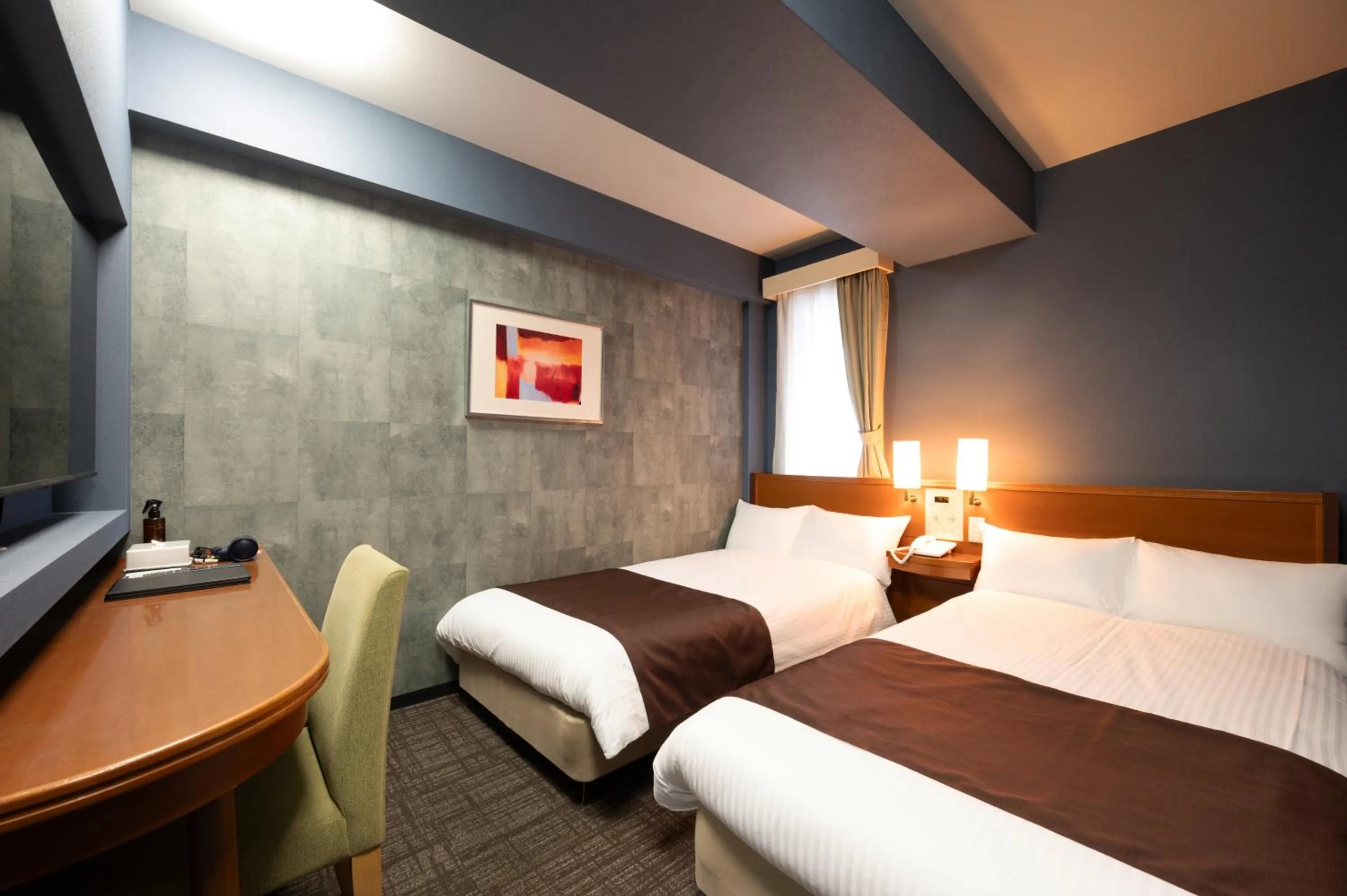 Photo of the whole room, Bed in HOTEL THE7 Kumamoto