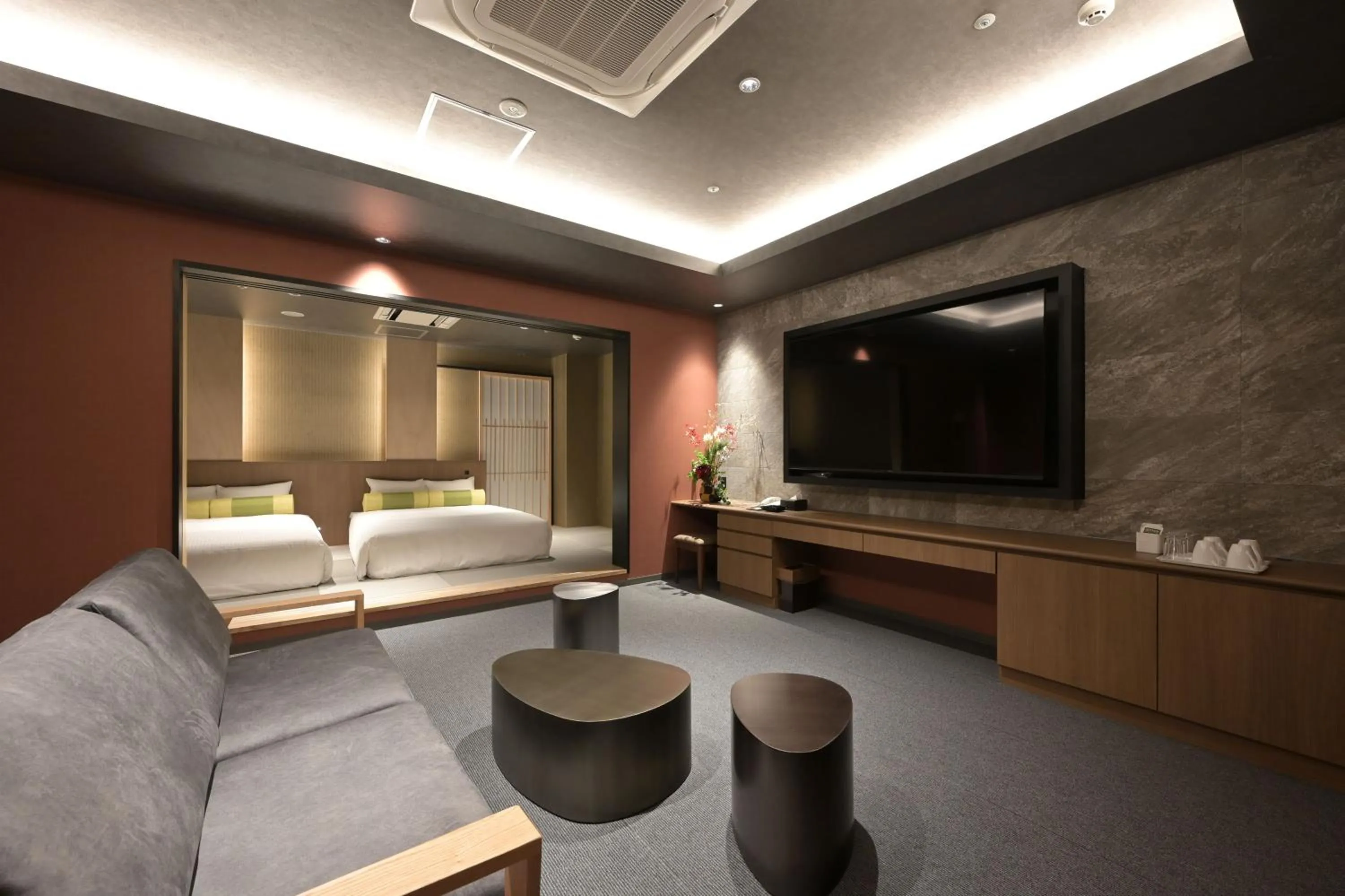 Photo of the whole room, Bed in HOTEL THE7 Kumamoto