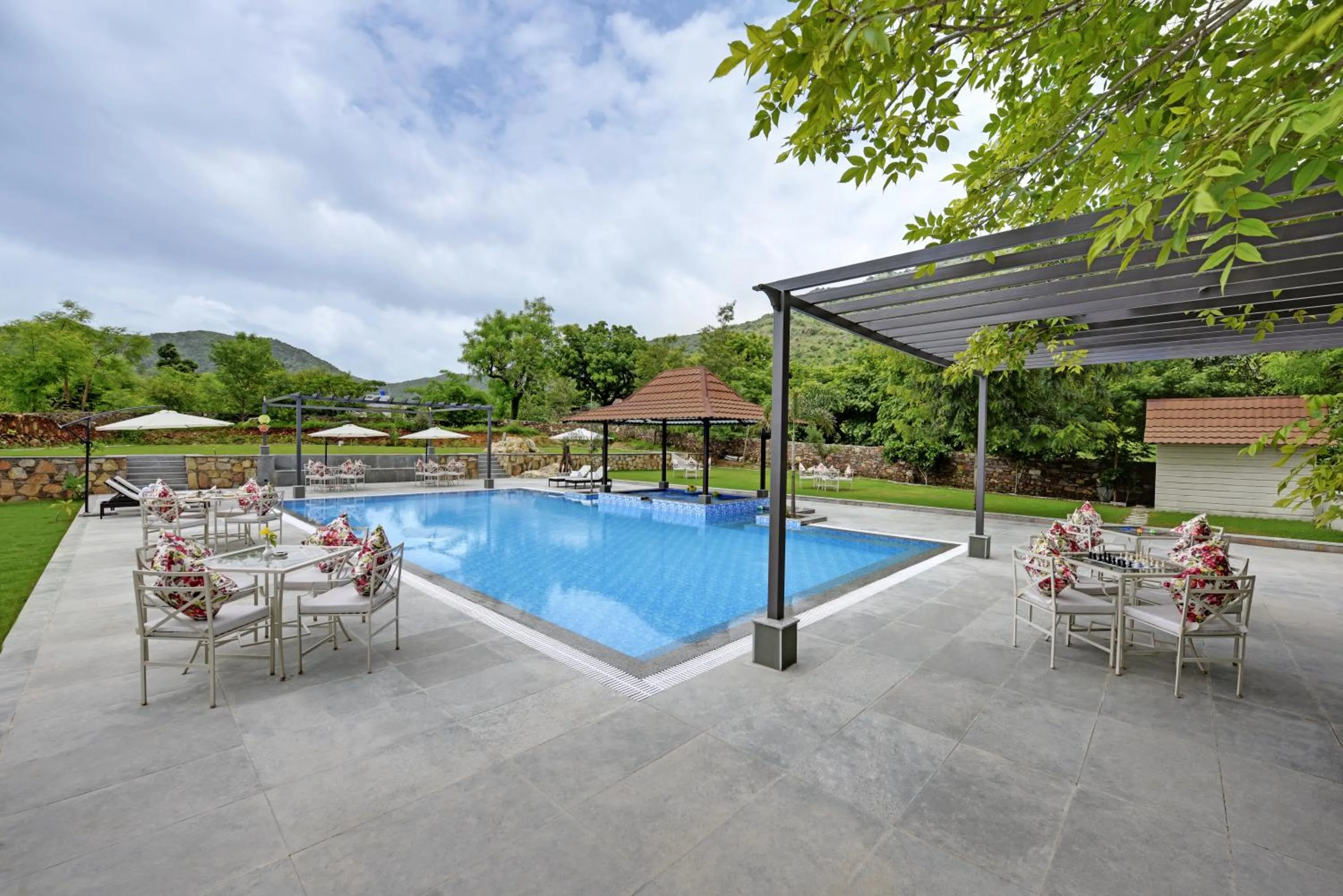 Patio in The Hunting Lodge - Luxury Resort in Udaipur