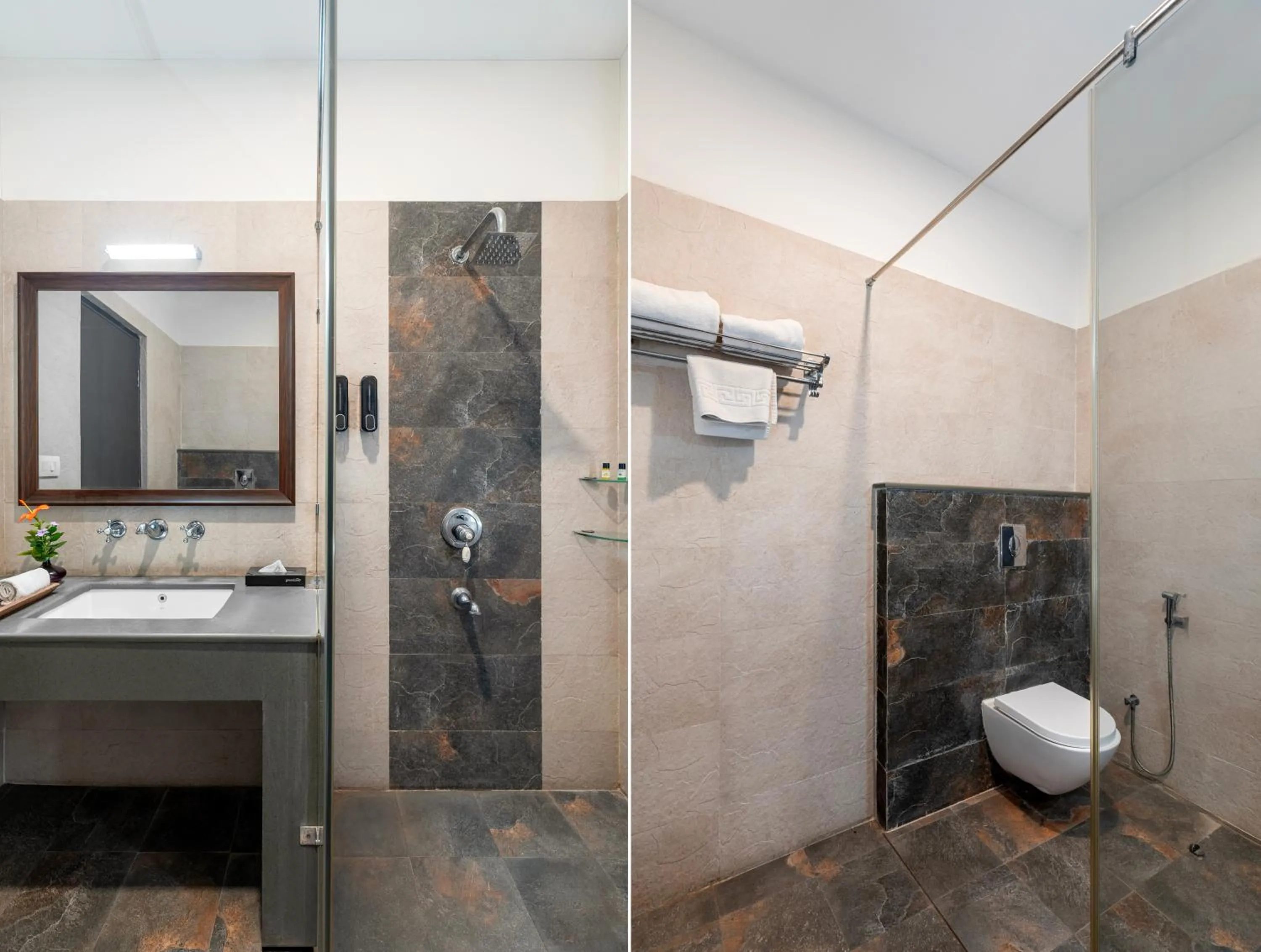 Shower in The Hunting Lodge - Luxury Resort in Udaipur