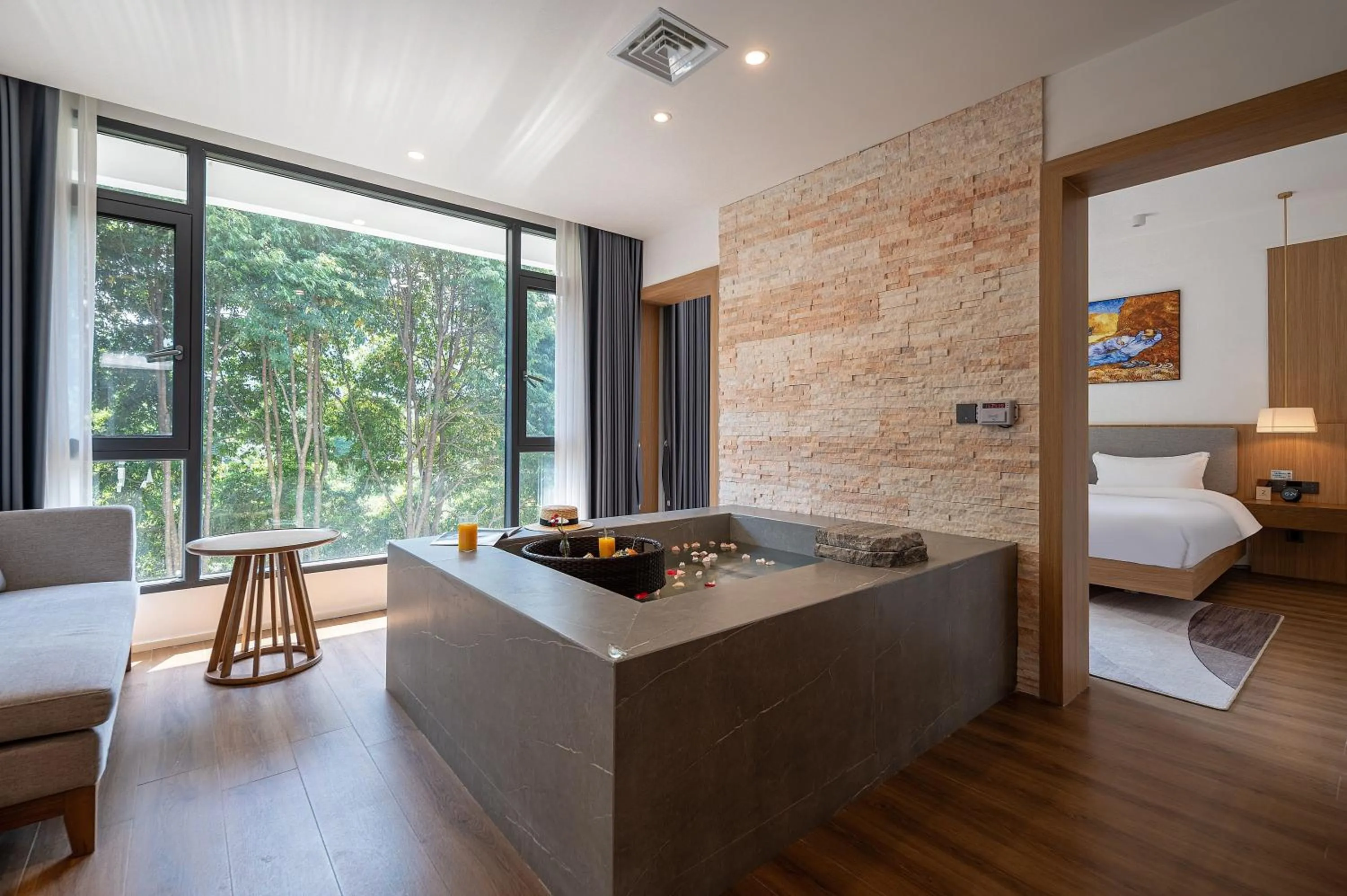 Living room, Bed in Z HOTEL- Qingchengshan