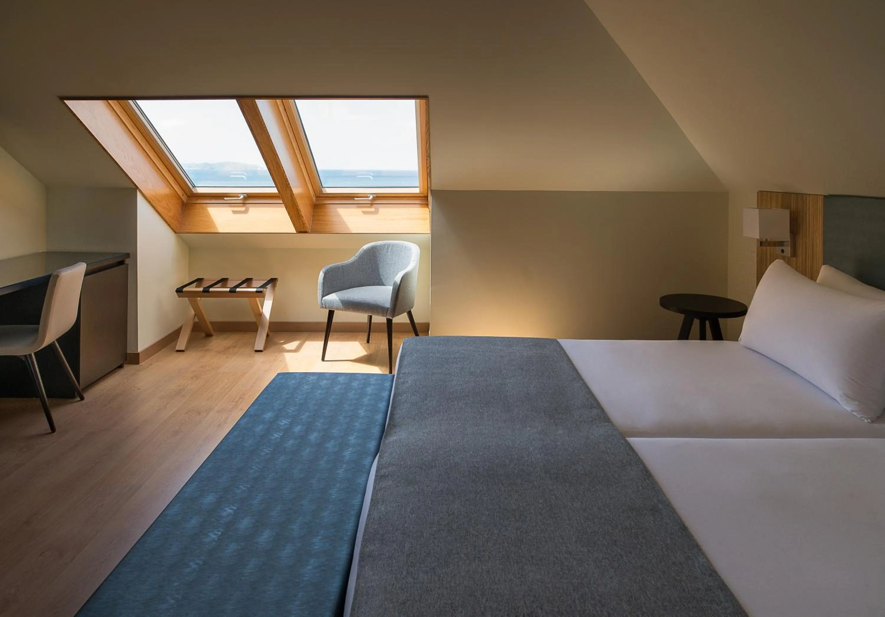 View (from property/room), Bed in Pousada A Lanzada