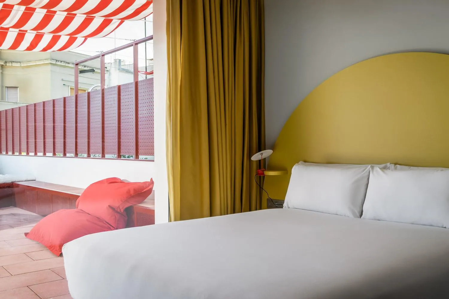 Bedroom, Bed in BYPILLOW Flamant