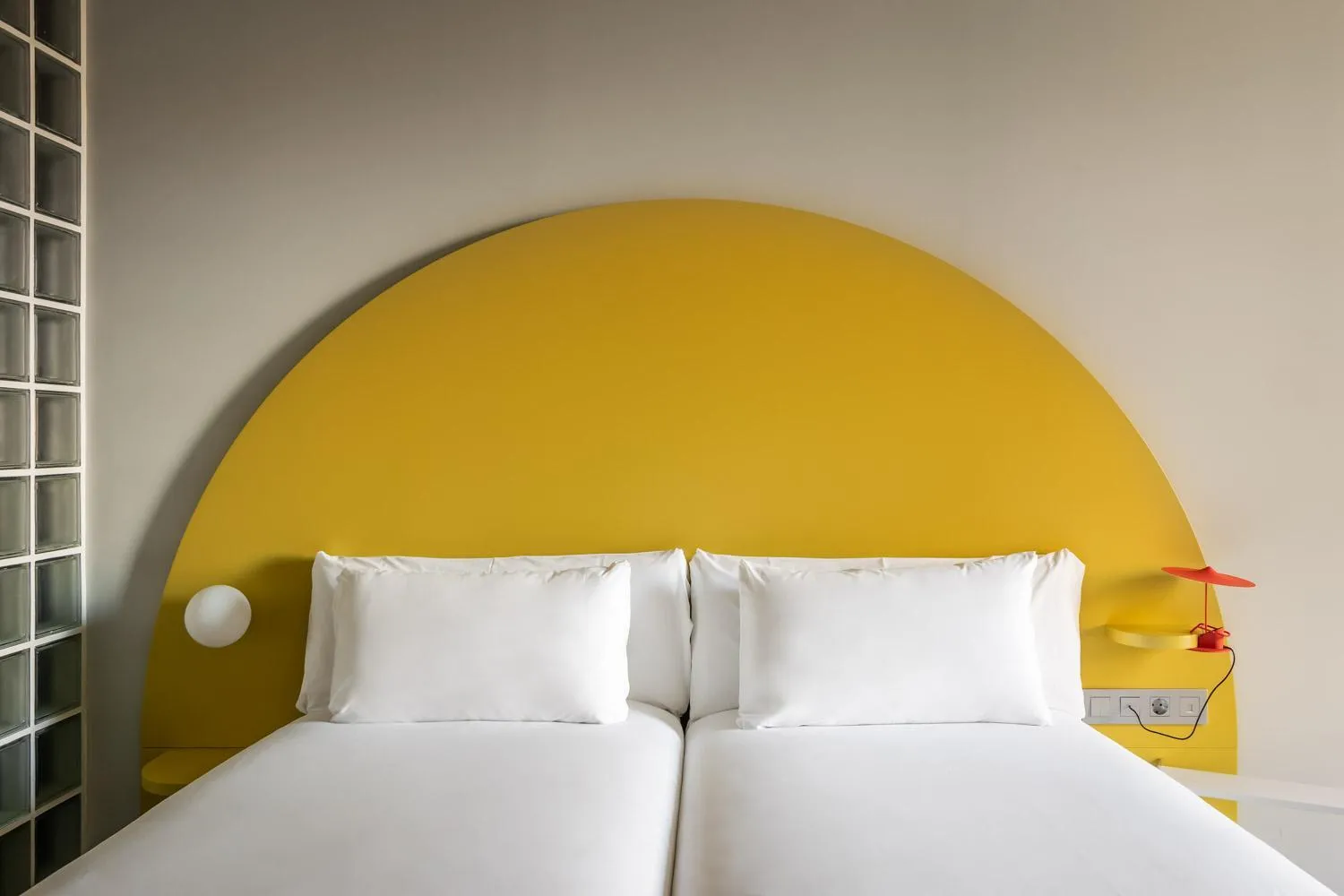 Bedroom, Bed in BYPILLOW Flamant