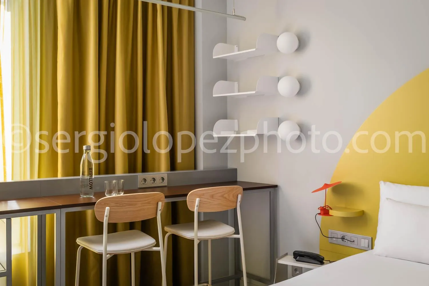 Bedroom, Bed in BYPILLOW Flamant