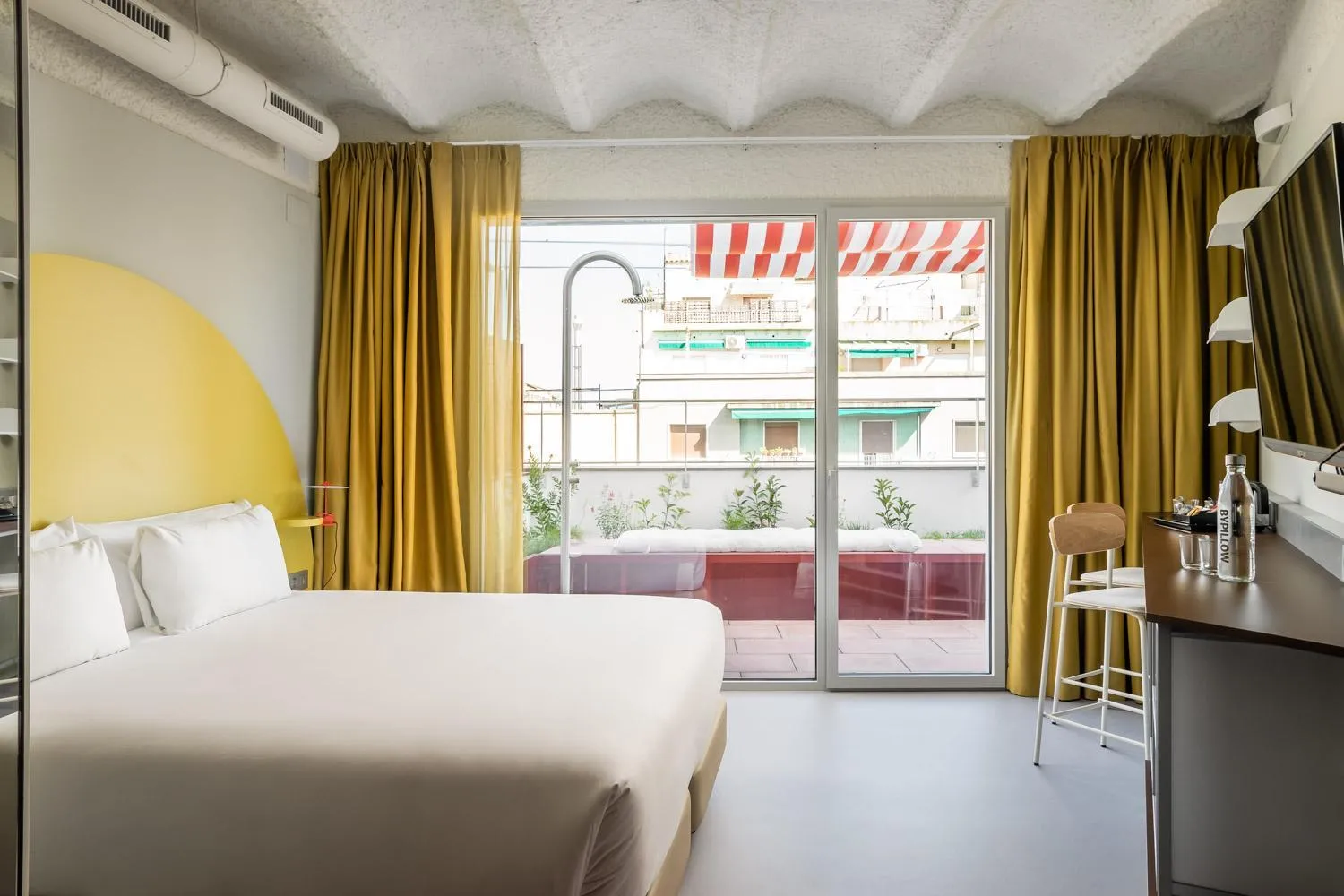 Bedroom, Bed in BYPILLOW Flamant