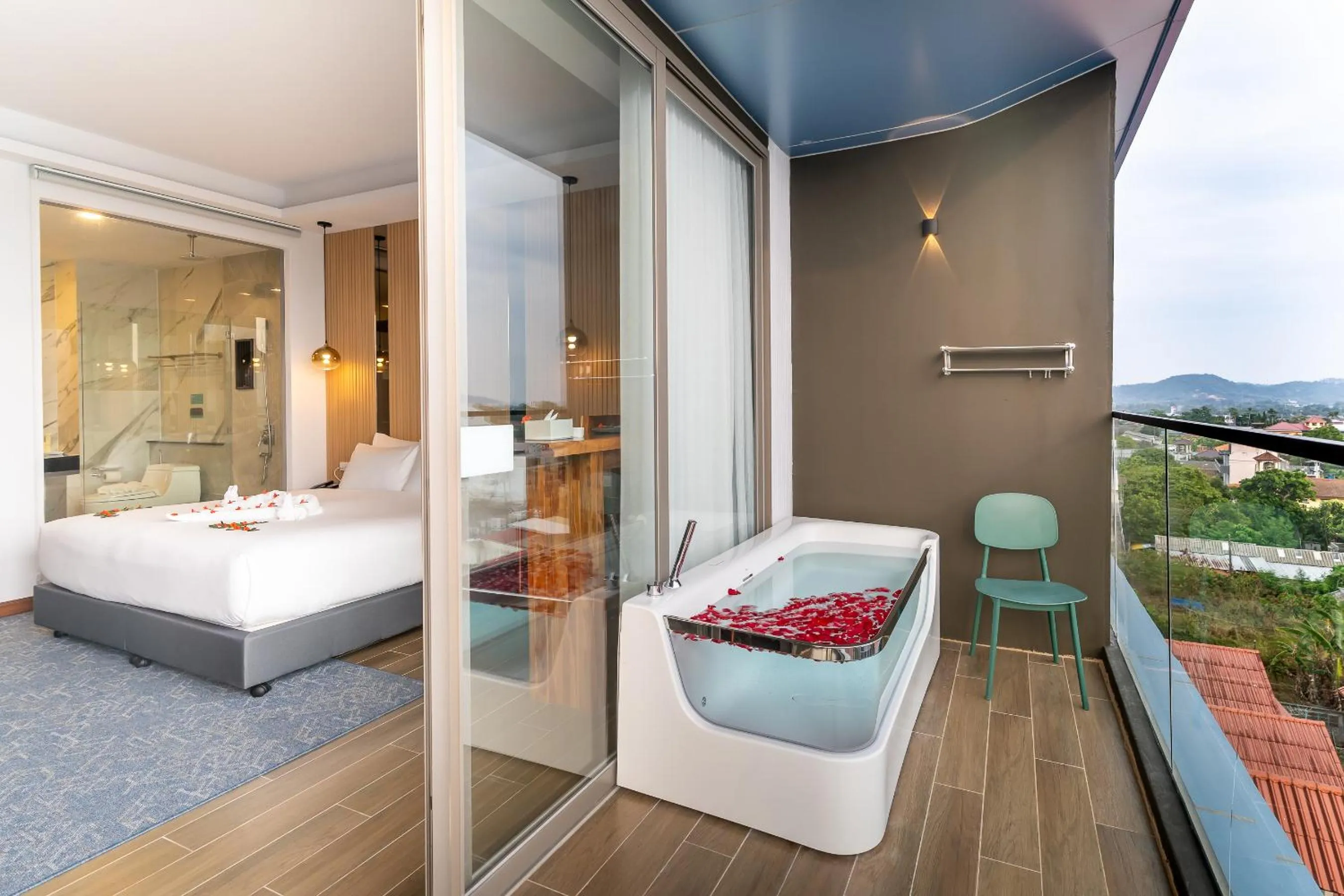 Bed in The Blue Hotel