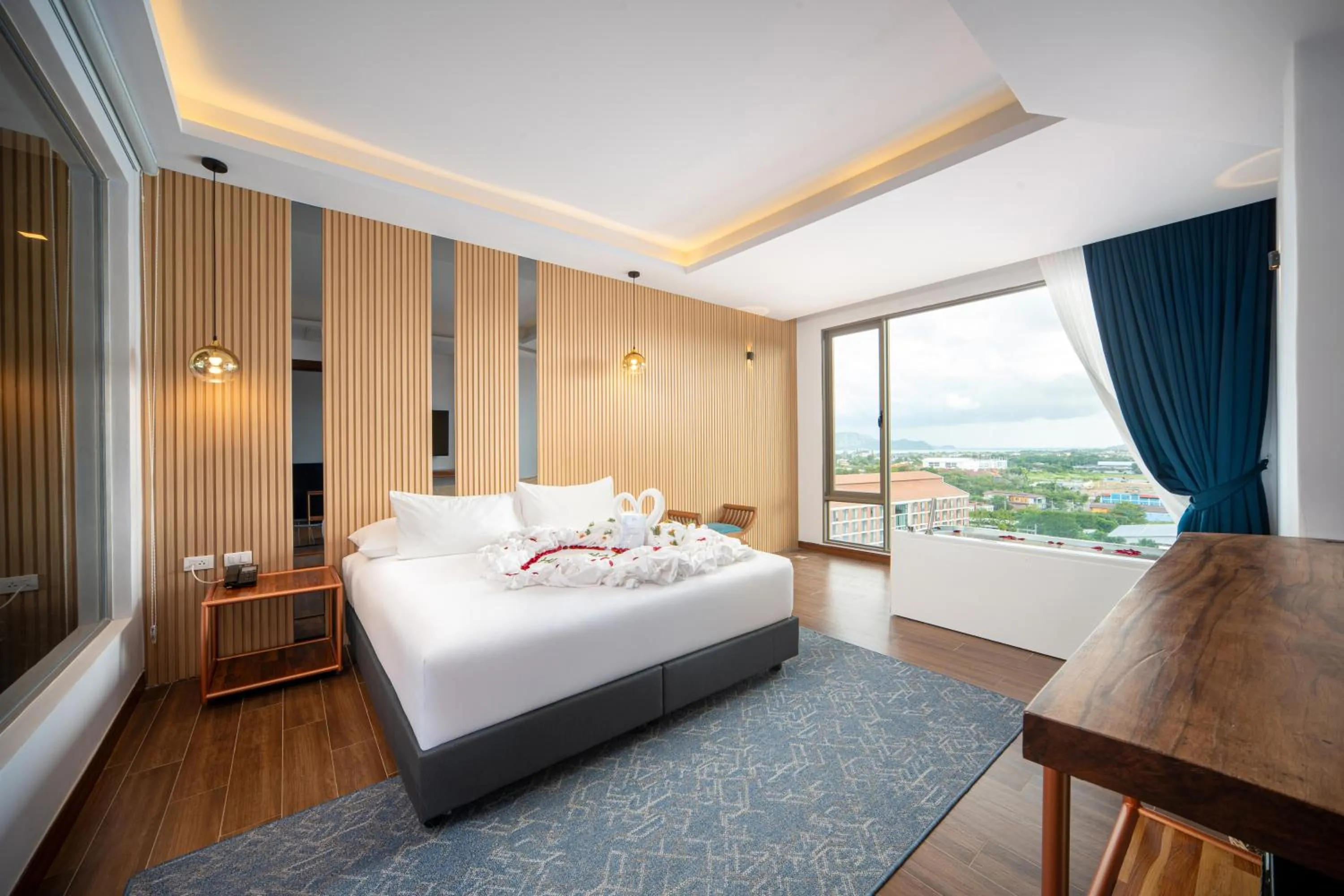 Bed in The Blue Hotel