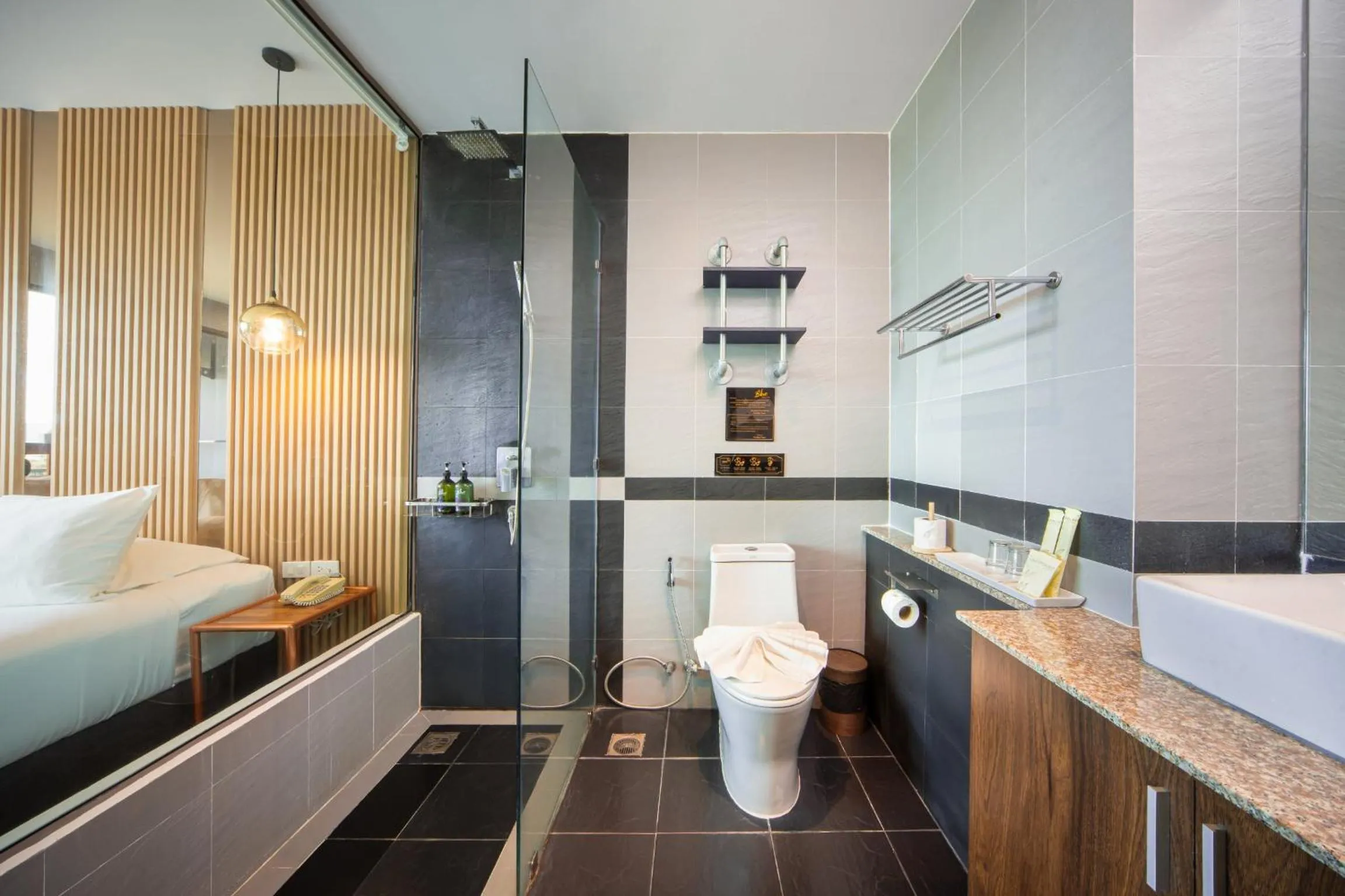 Bed in The Blue Hotel