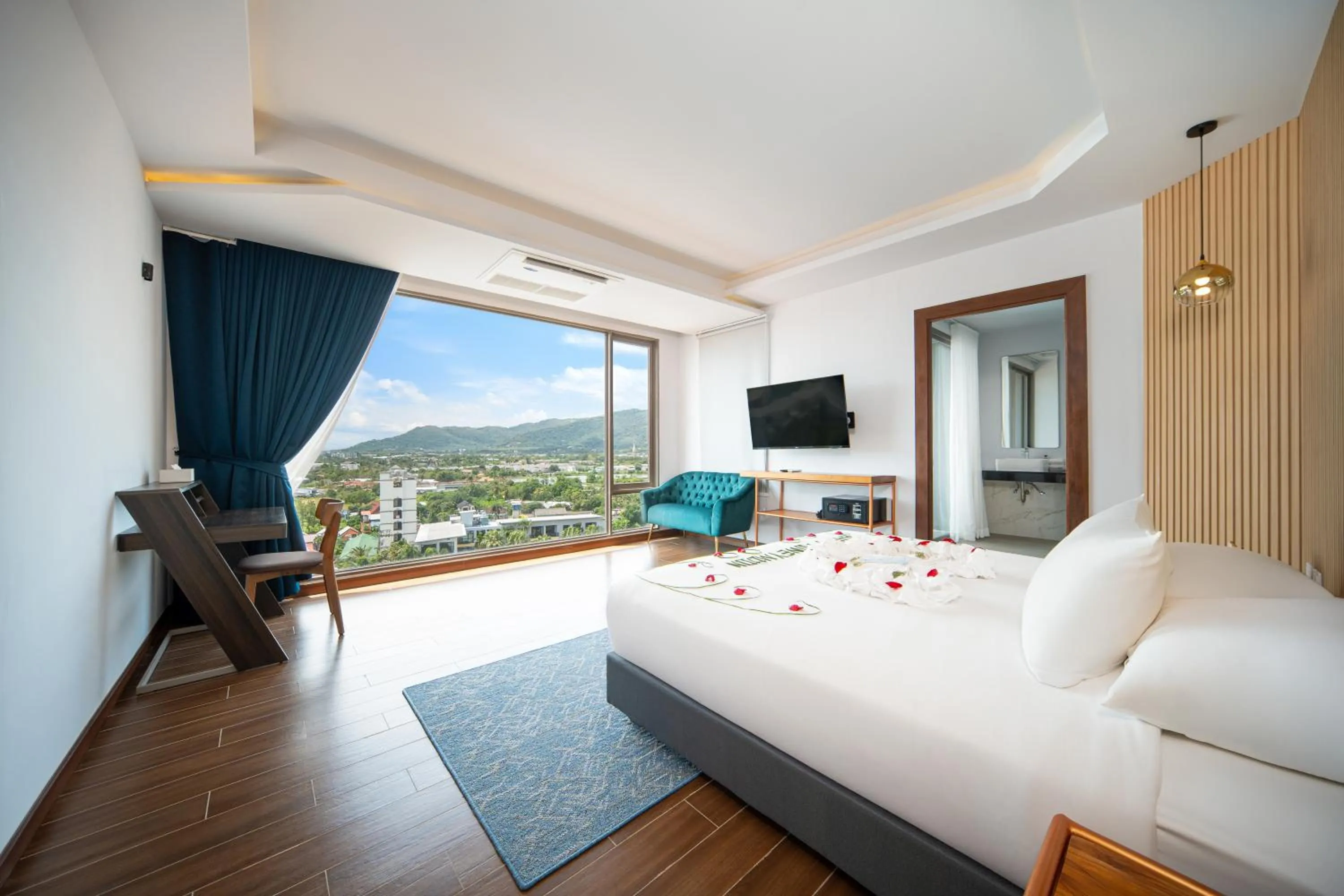 Bed in The Blue Hotel