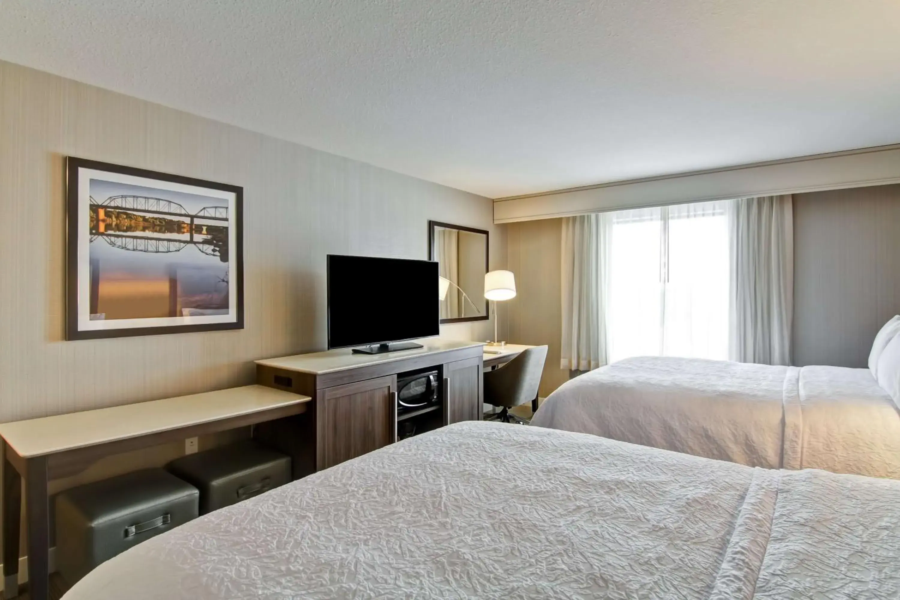 Queen Room with Two Queen Beds - Mobility Access/Non-Smoking in Hampton Inn & Suites by Hilton Saskatoon Airport Queen Room with Two Queen Beds - Mobility Access/Non-Smoking in Hampton Inn & Suites by Hilton Saskatoon Airport