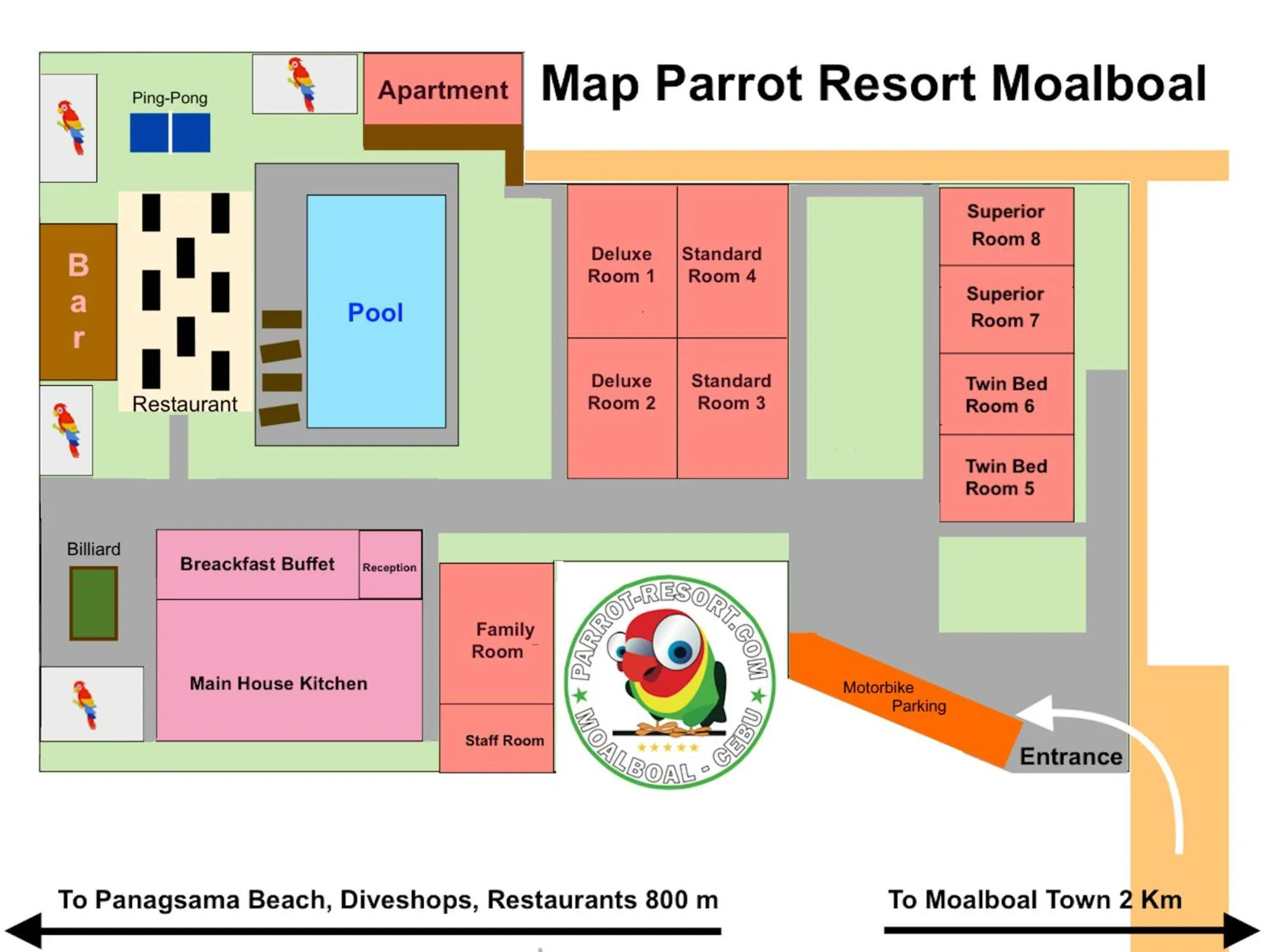 Floor plan in Parrot Resort Moalboal