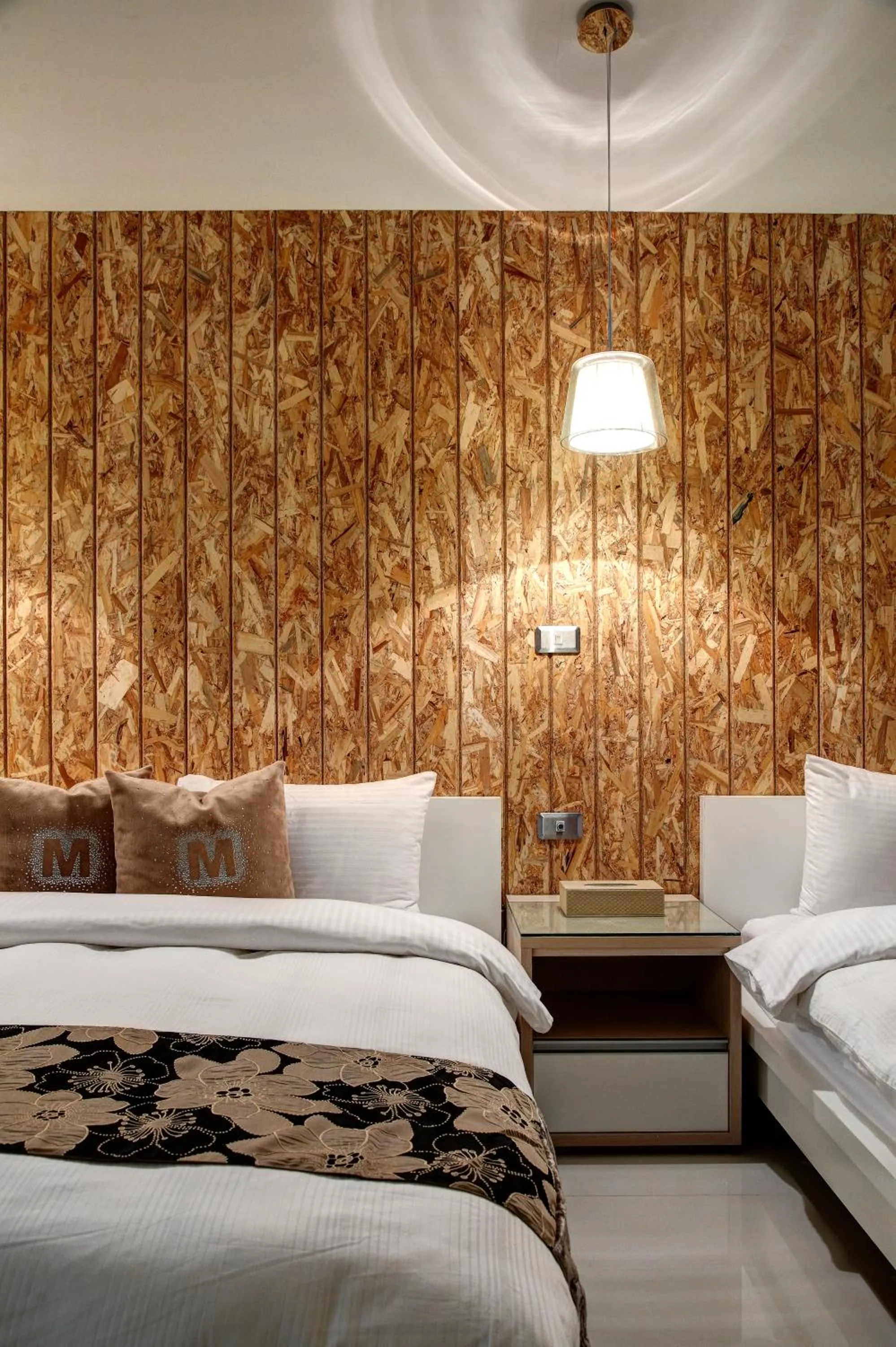 Bed in 花漾村聲民宿 歐舒丹洗沐 停車場