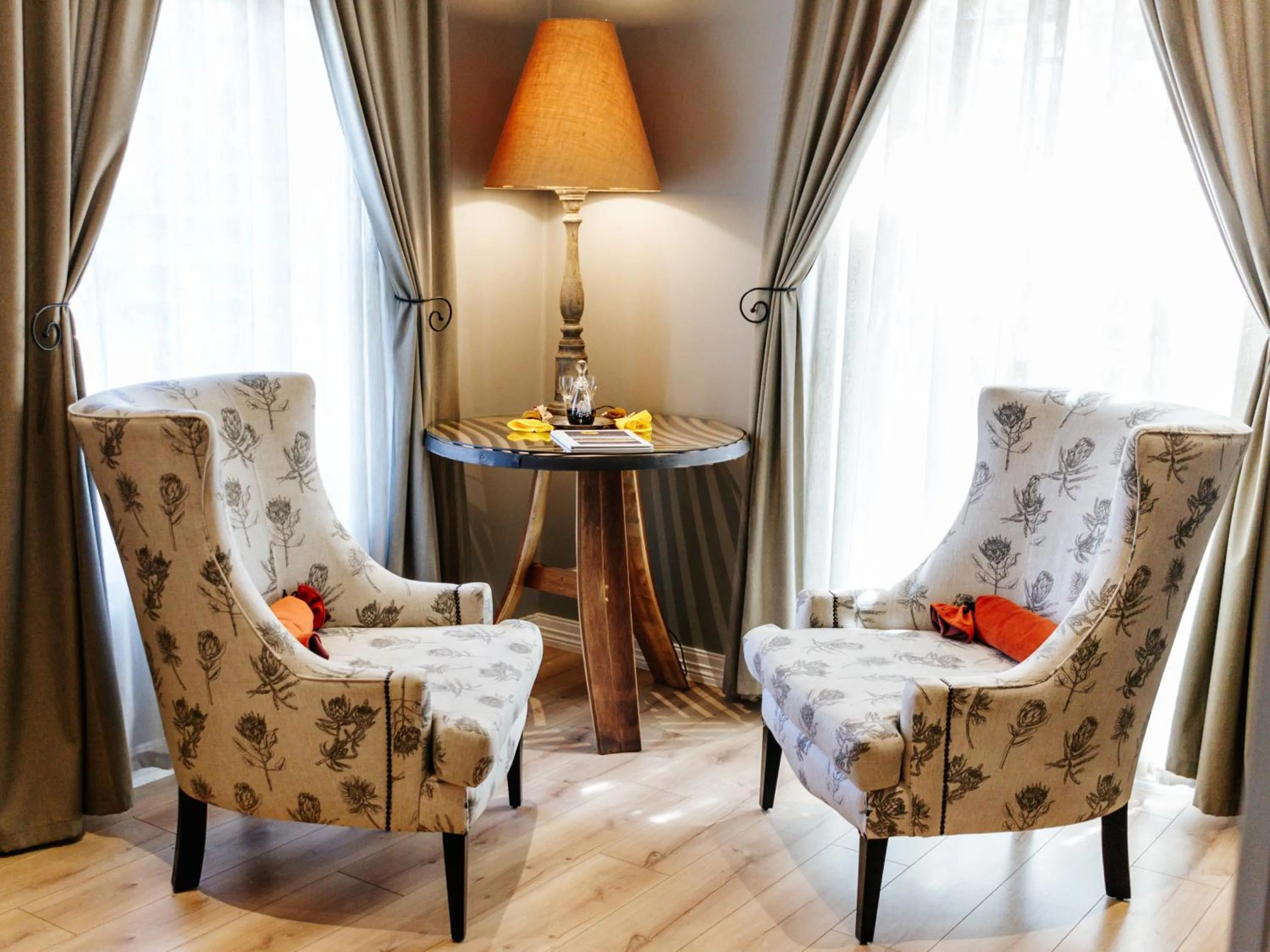 Seating area in Fleur du Soleil Luxury Guesthouse