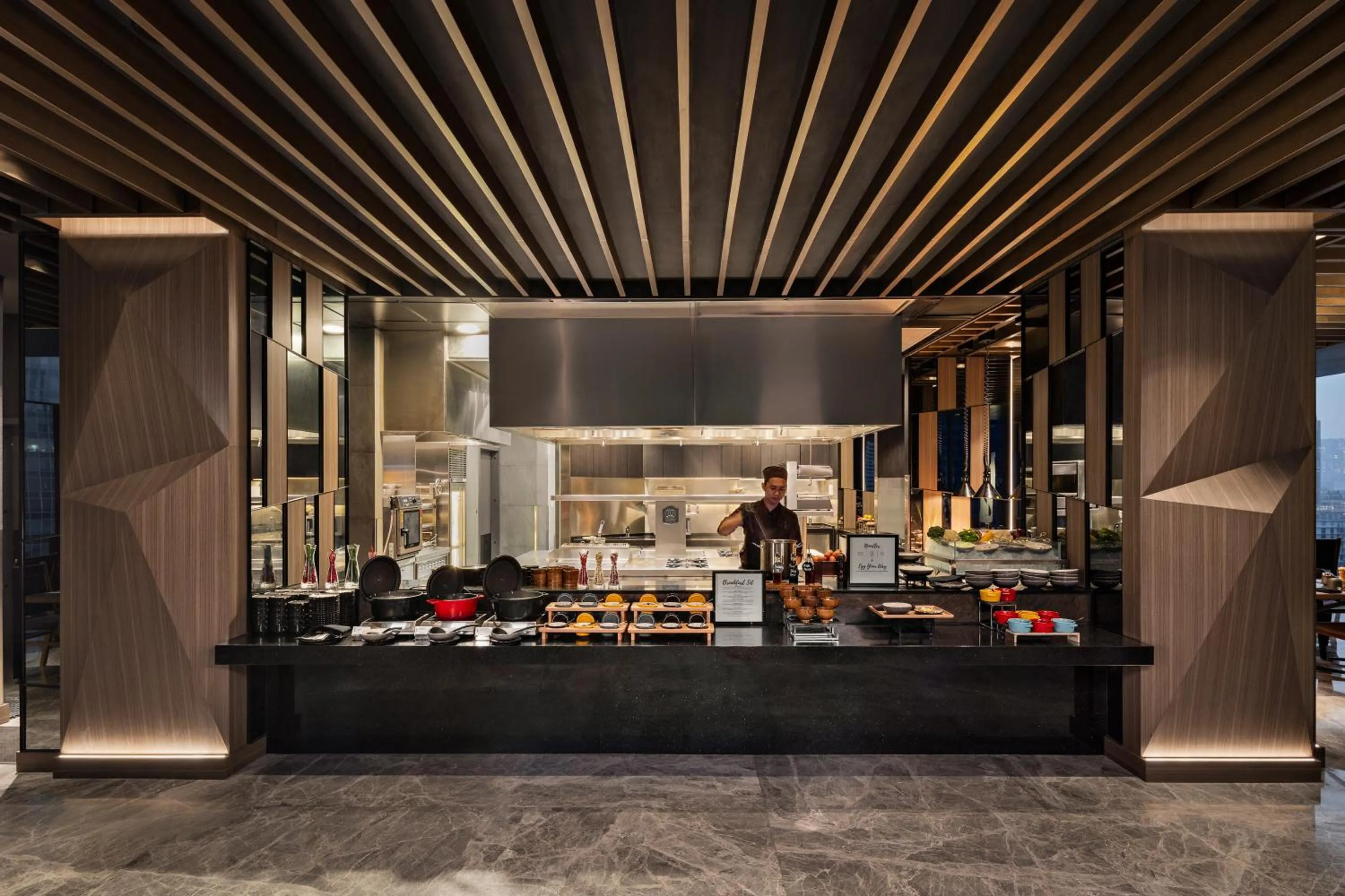 Buffet breakfast in Swissôtel Living Jakarta Mega Kuningan