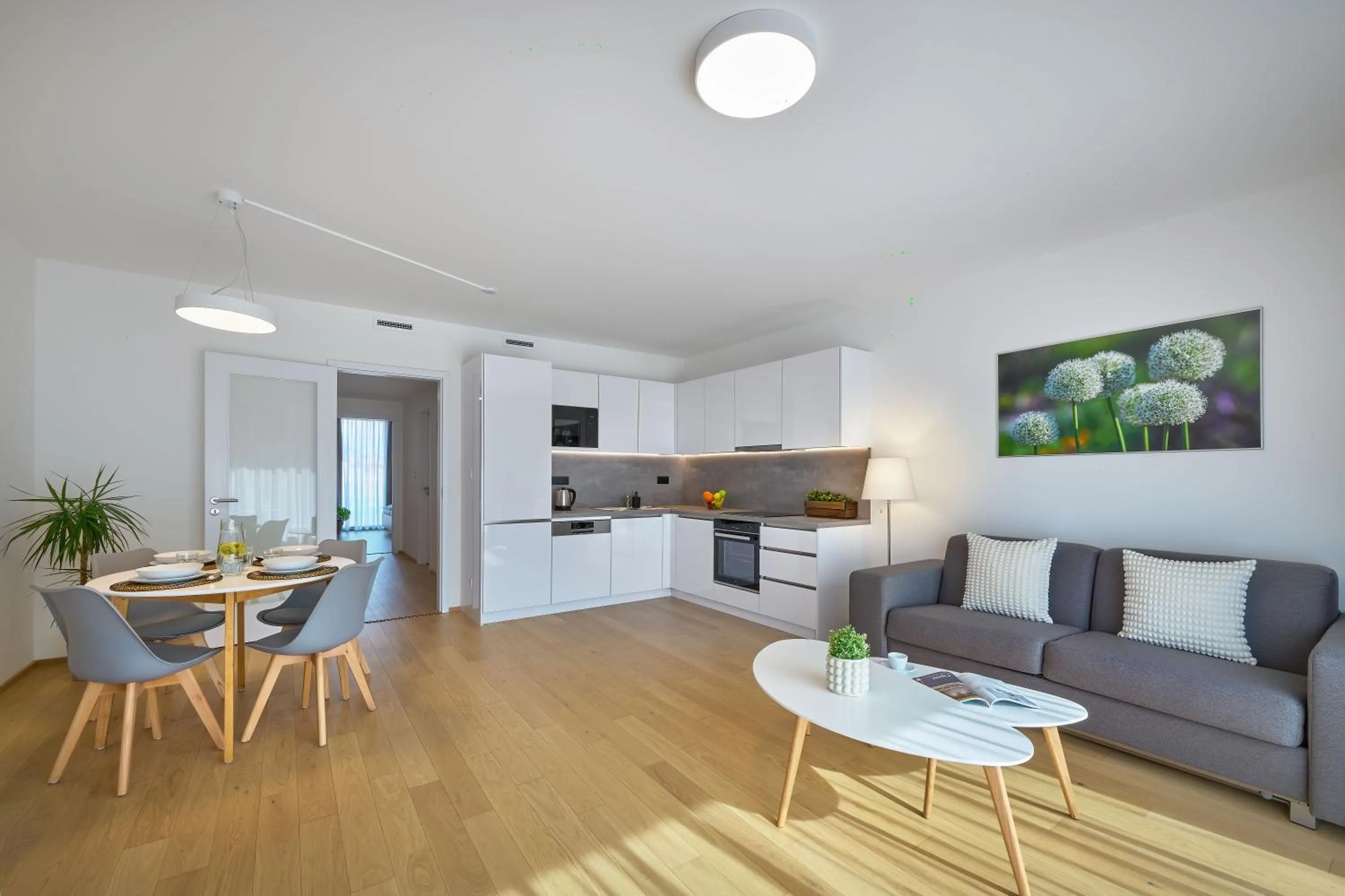 Kitchen or kitchenette in DownTown Suites Andel