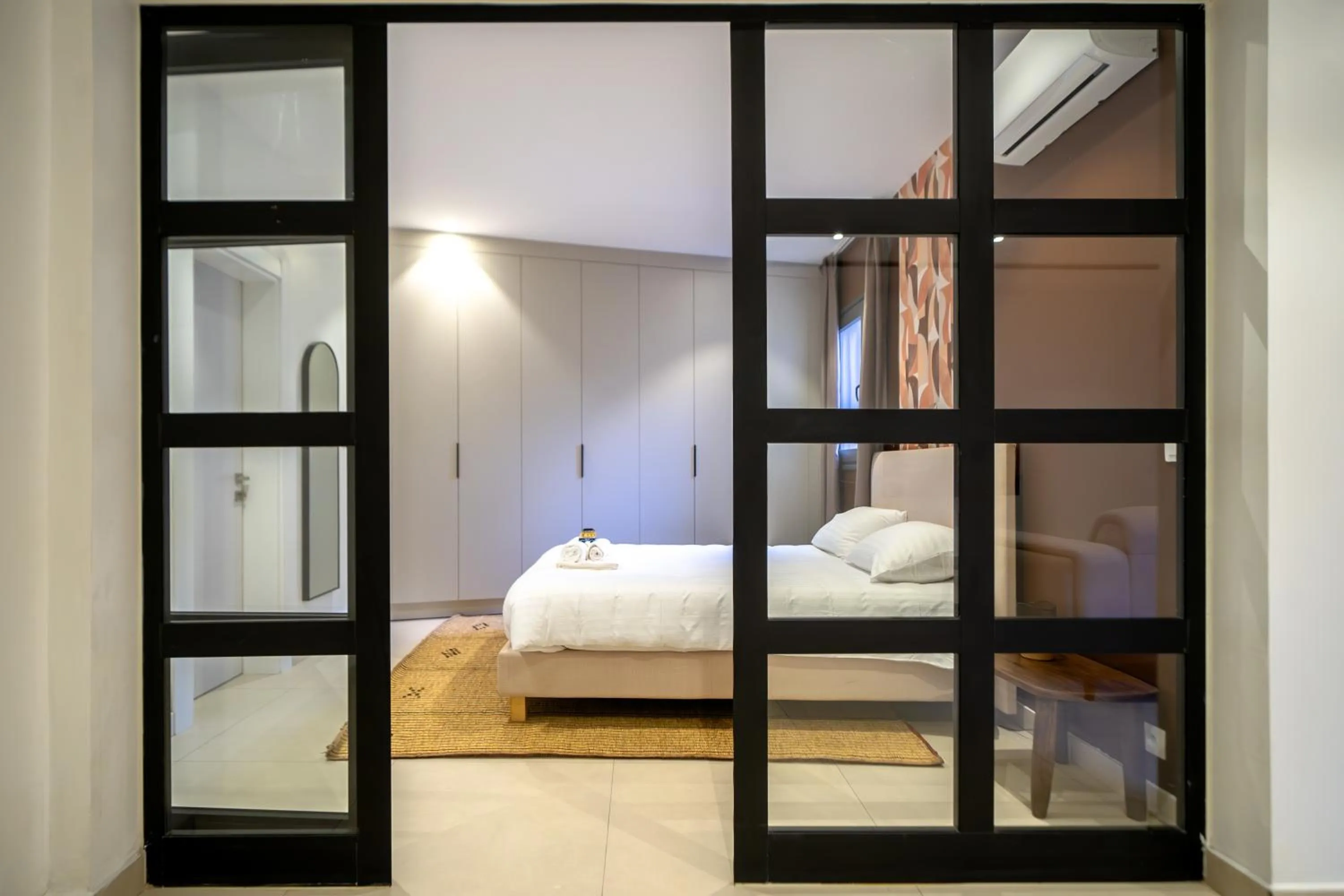 Bedroom, Bed in AfricaWorks Suites