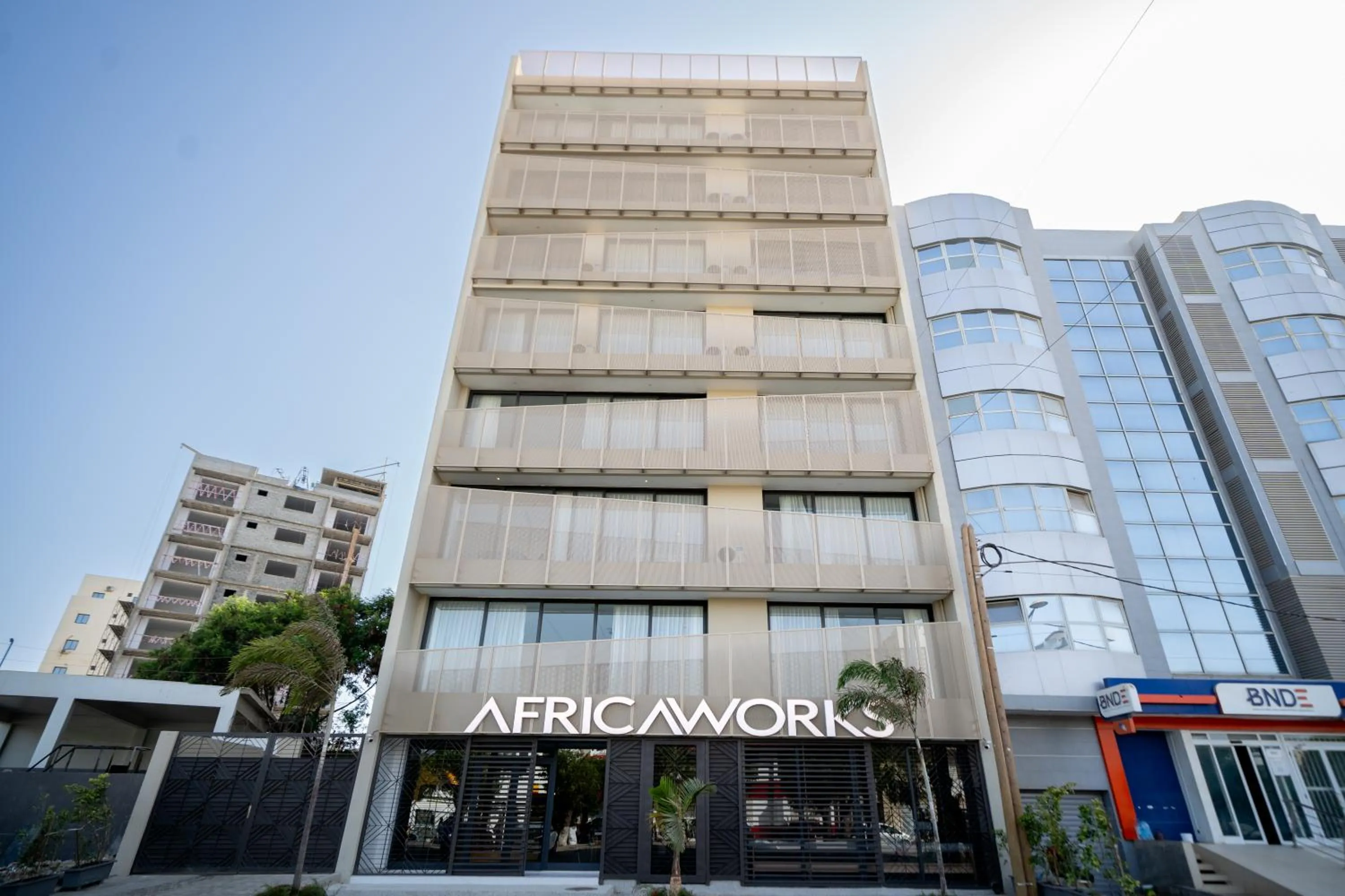 Facade/entrance in AfricaWorks Suites