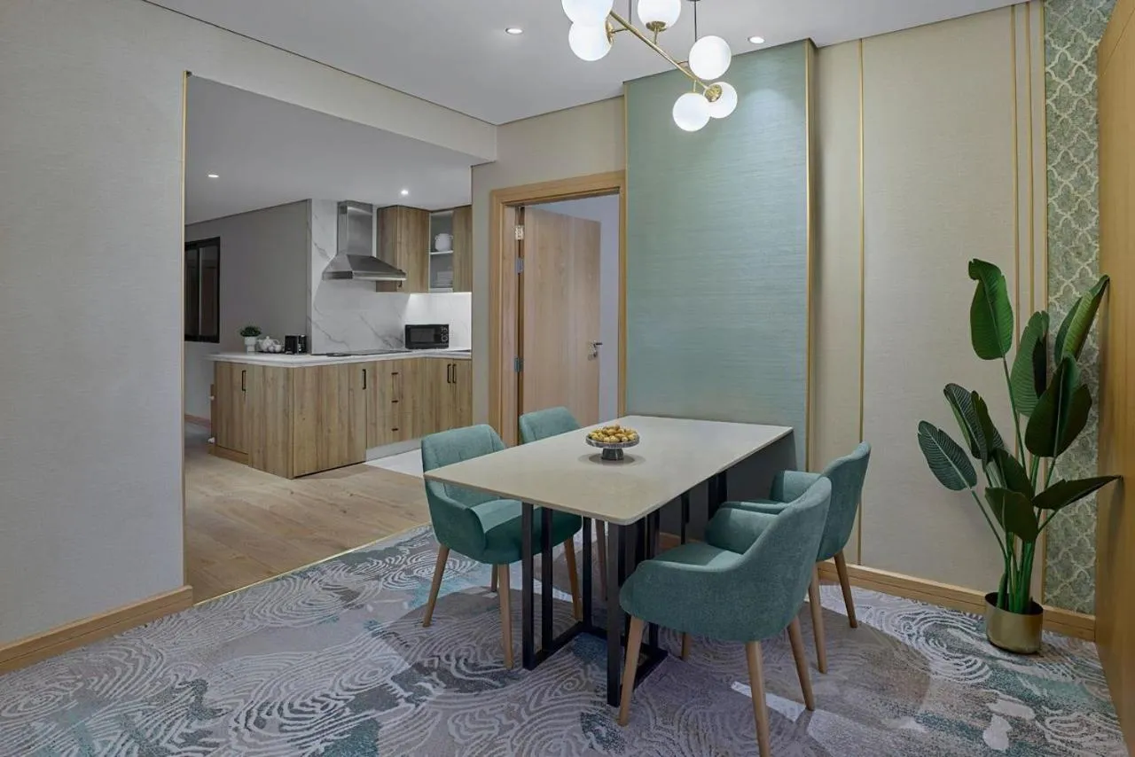 Kitchen or kitchenette in Makarem Haram view suites