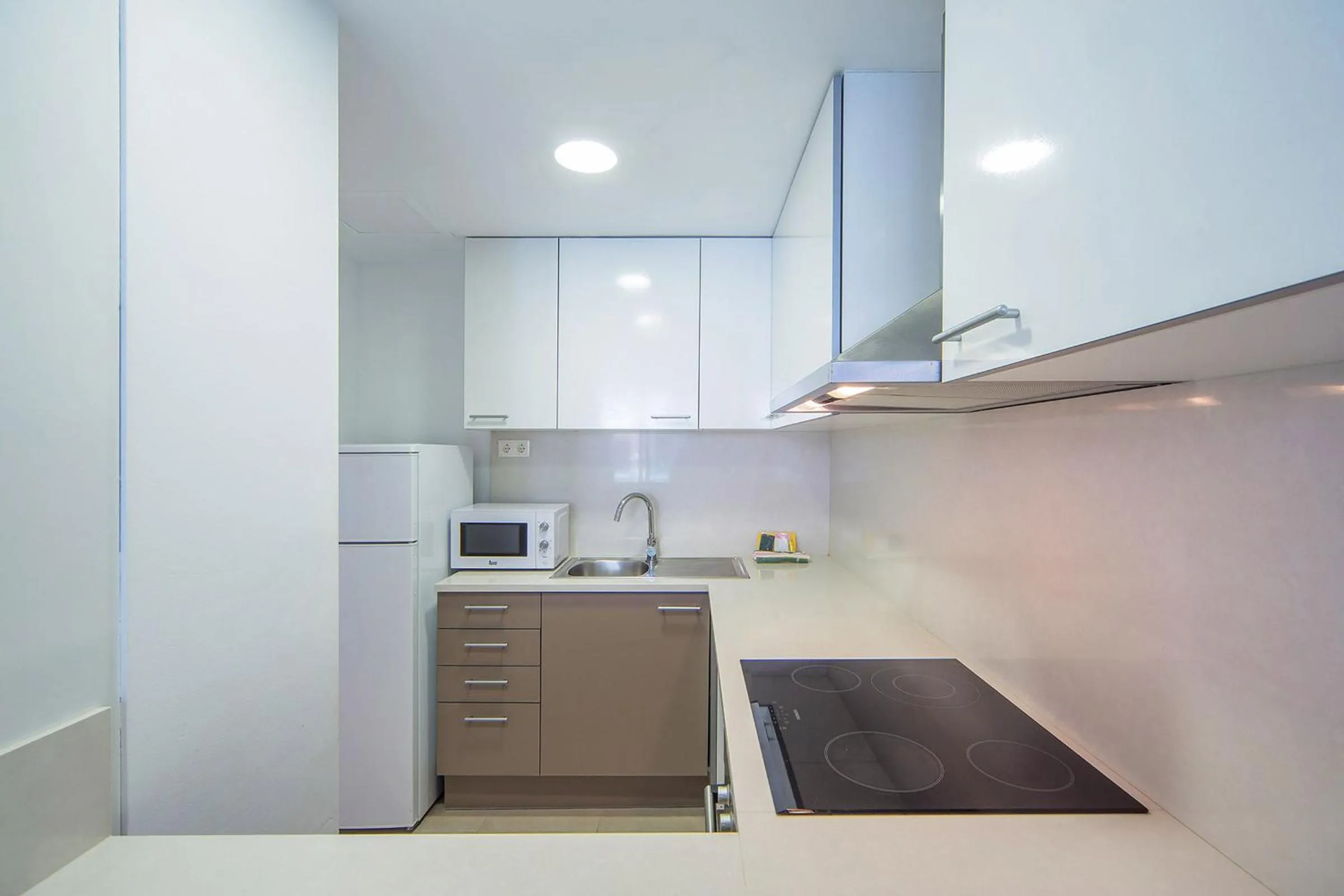 Kitchen or kitchenette in Aparthotel Caprice Skyline