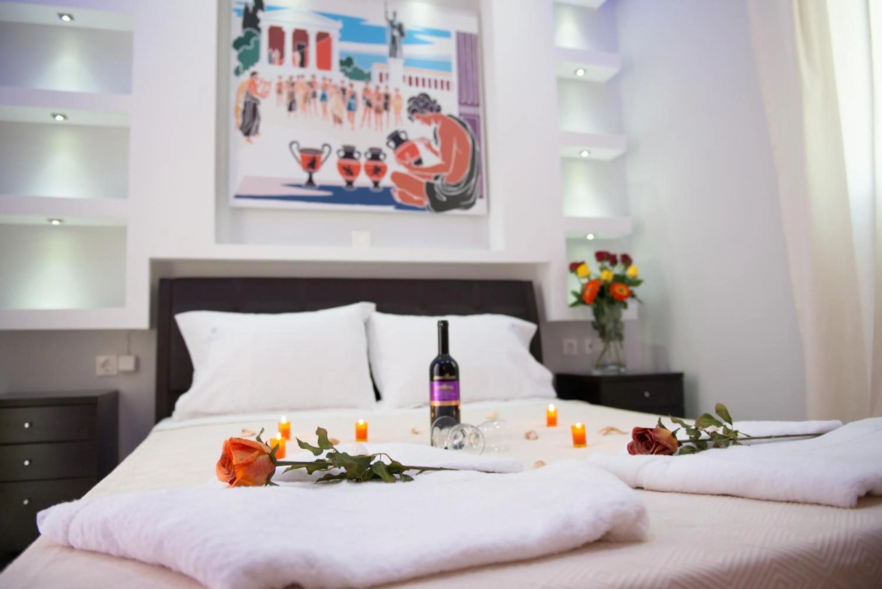 Bed in Anemi Leros Apartments