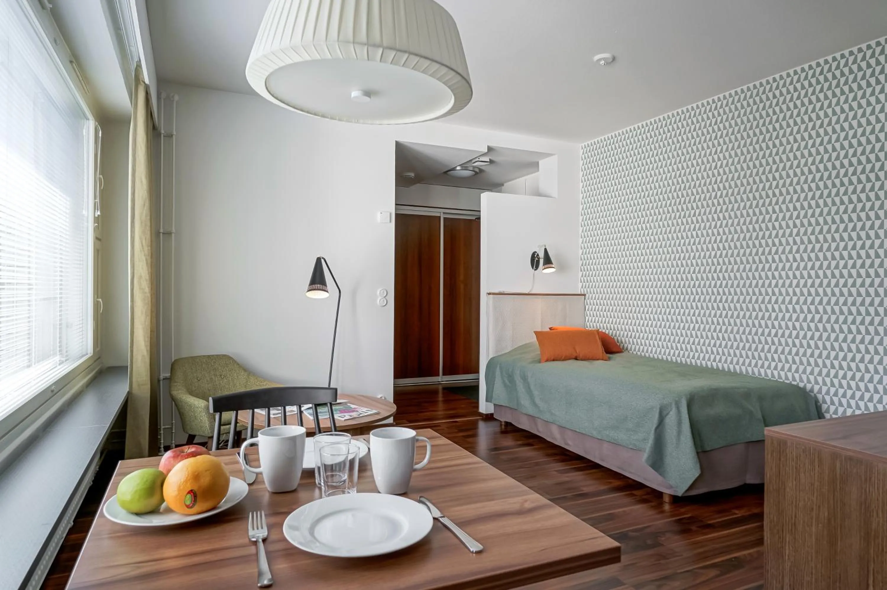 Bed in Forenom Serviced Apartments Espoo Tapiola