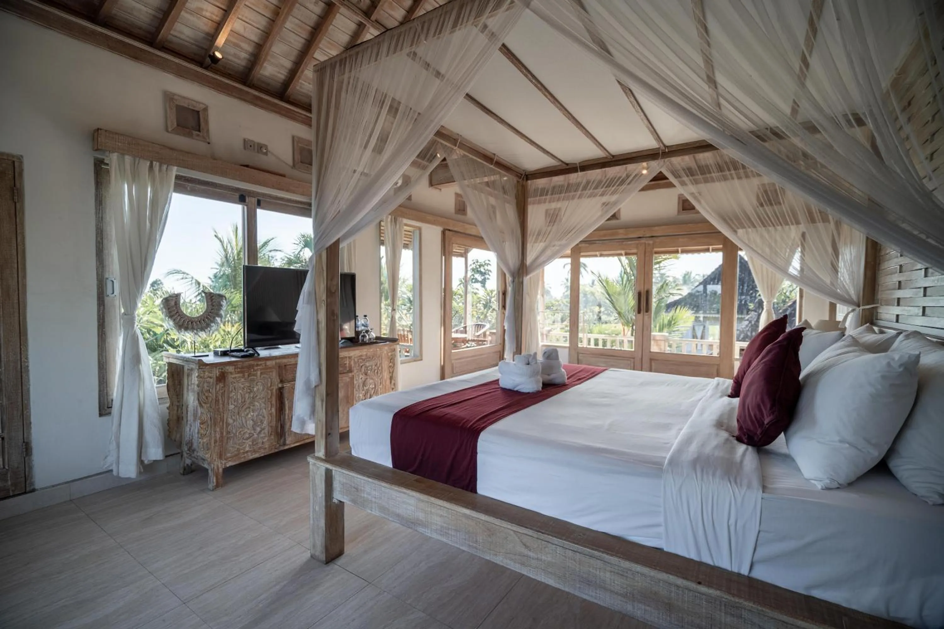 Bed in Uma Caming Villa Ubud
