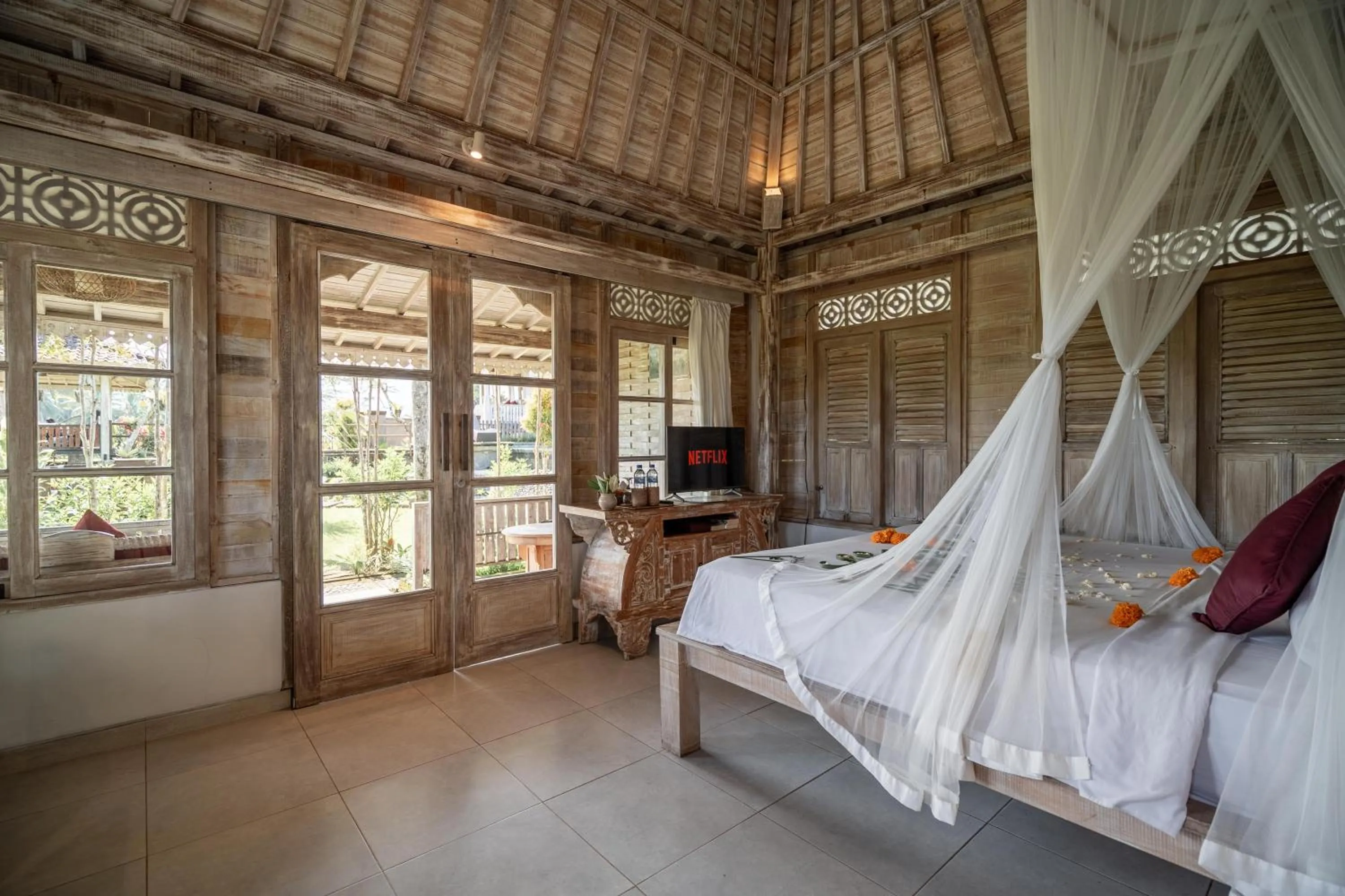 Bed in Uma Caming Villa Ubud