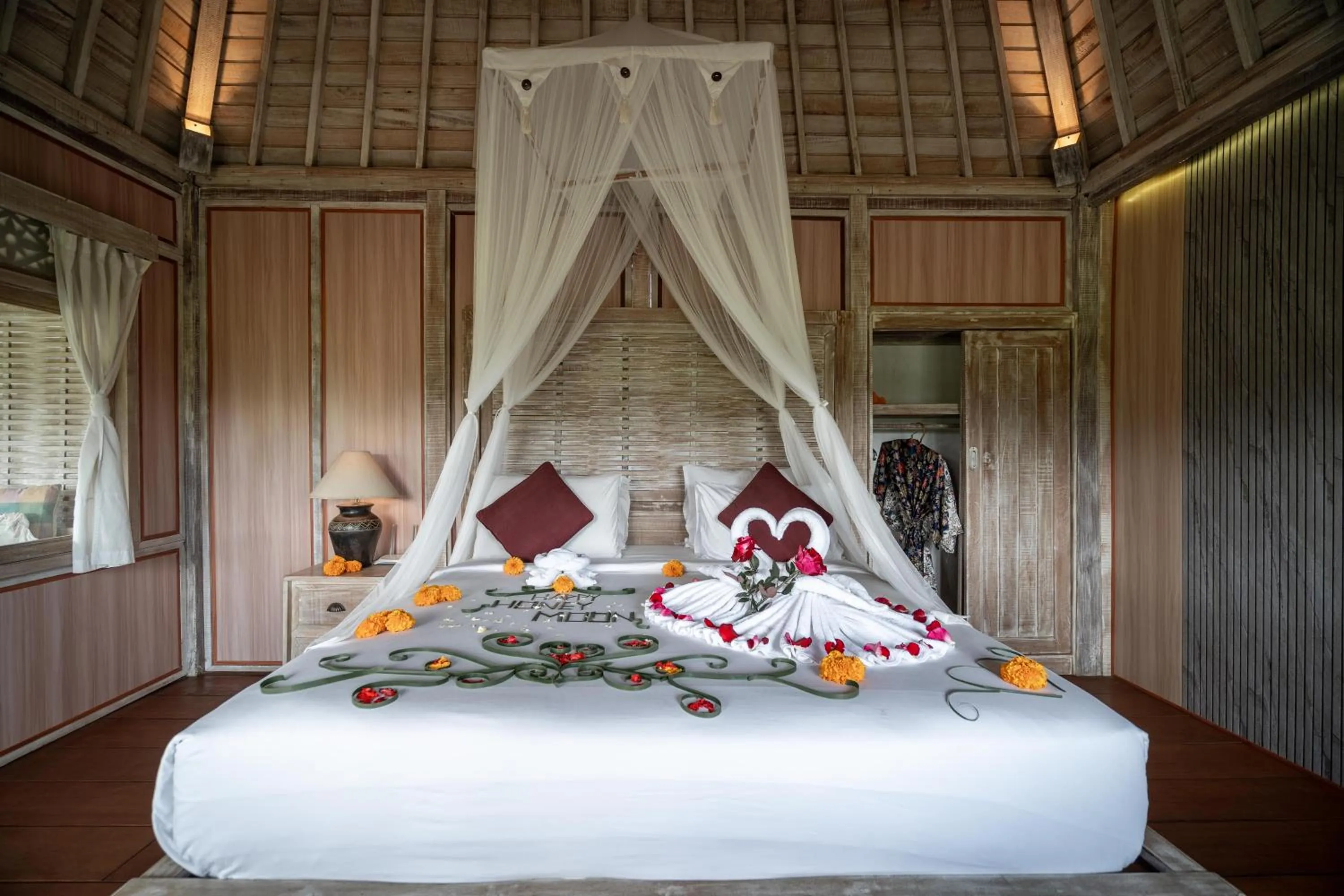 Bed in Uma Caming Villa Ubud