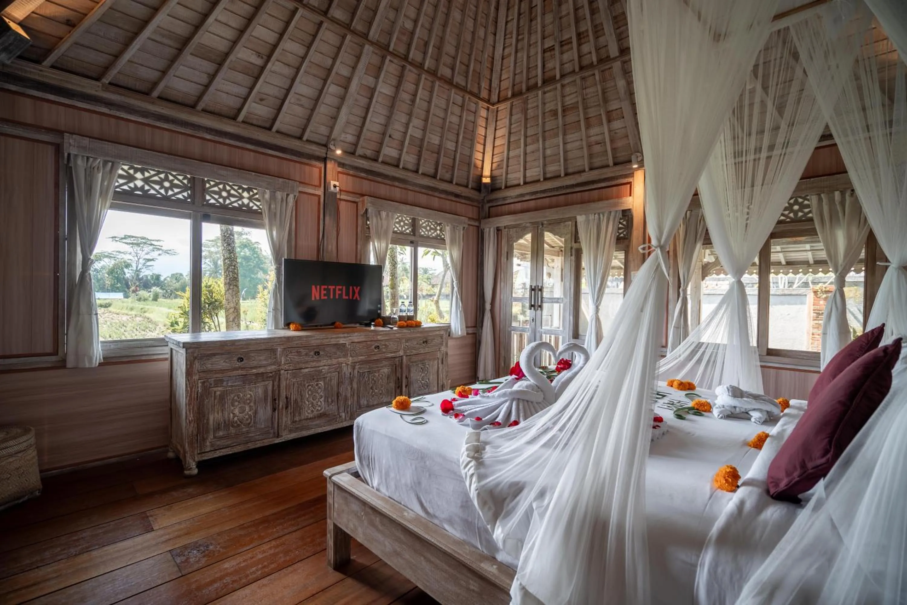 Bed in Uma Caming Villa Ubud