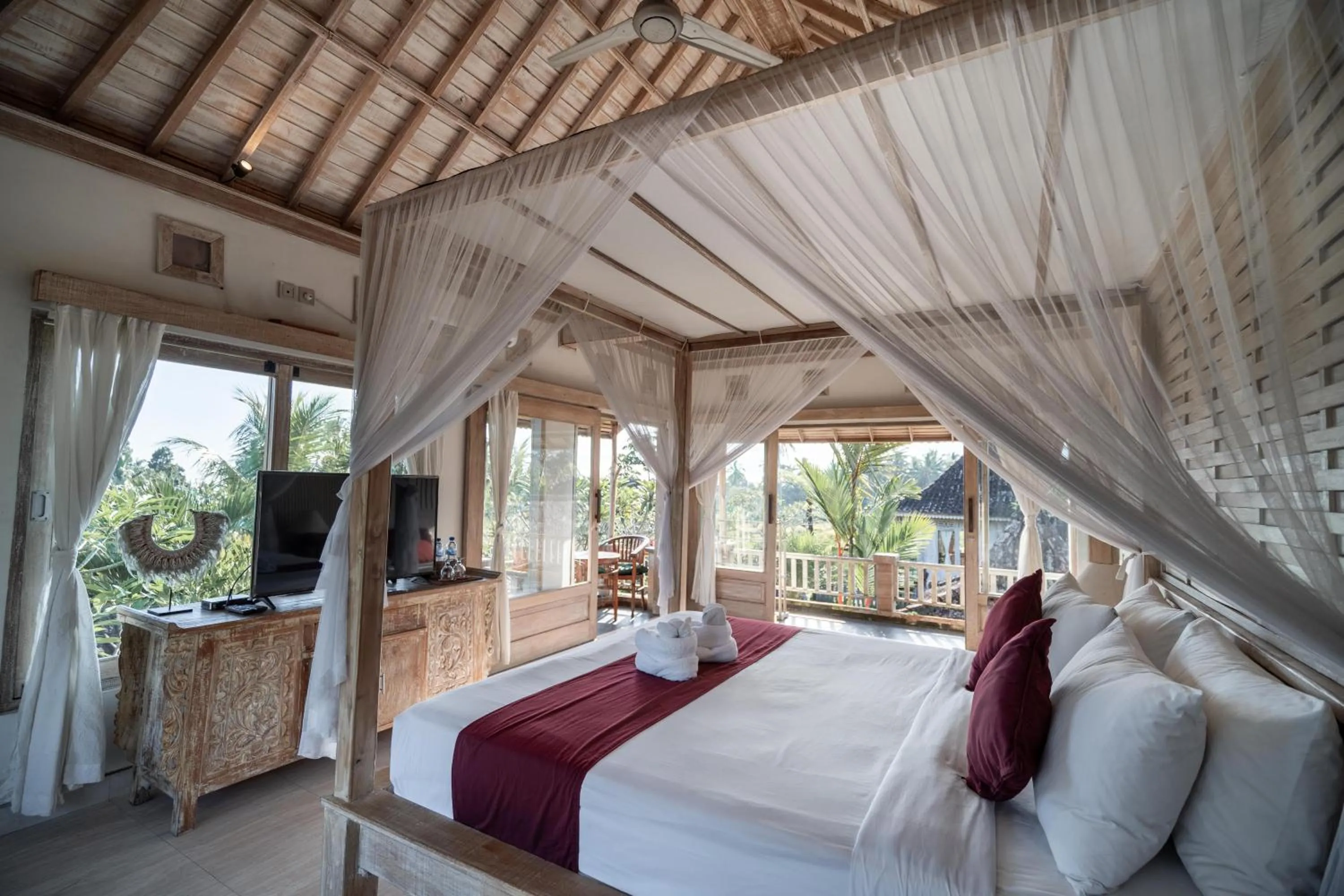 Bed in Uma Caming Villa Ubud
