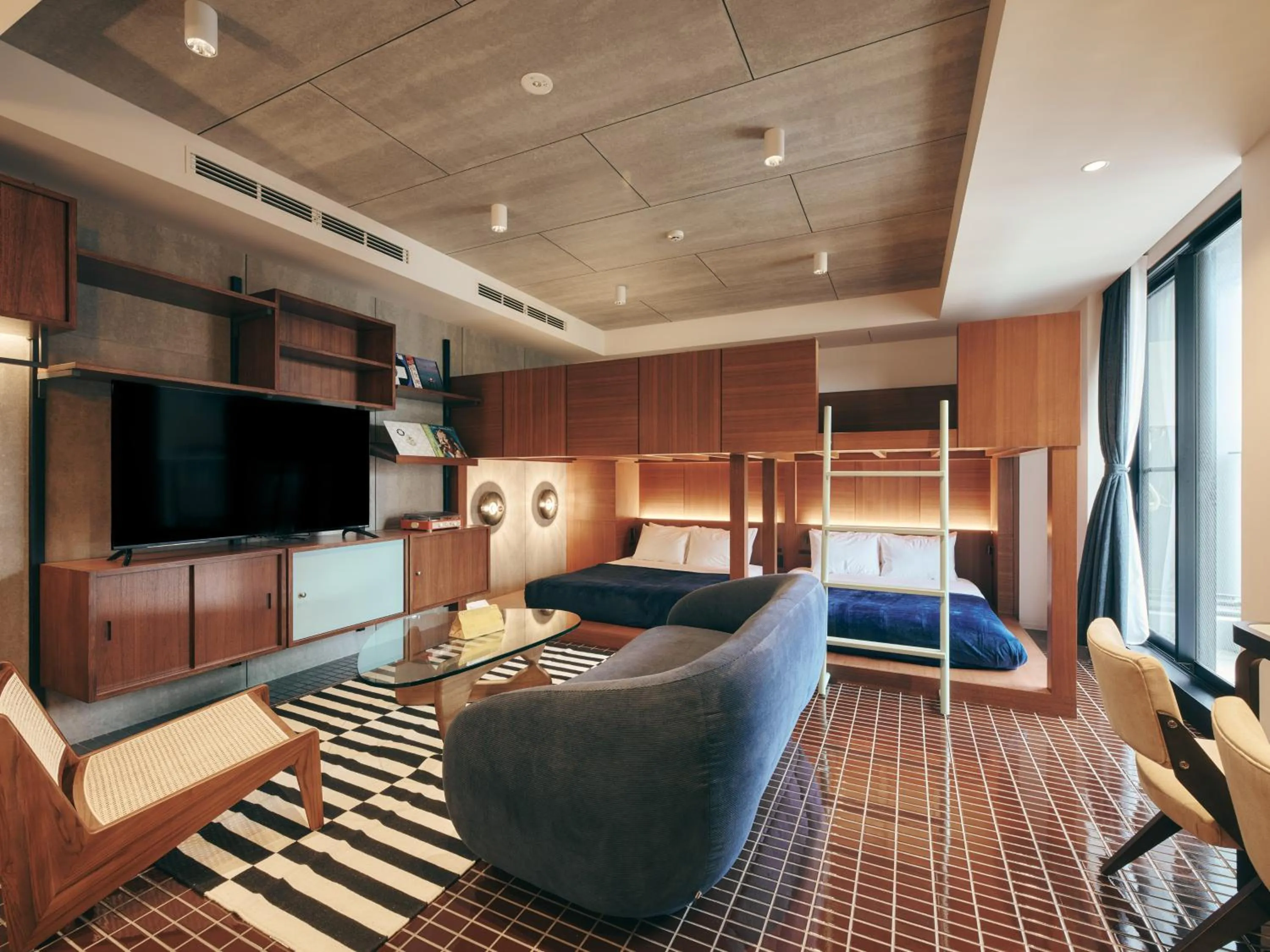 Living room, Bed in illi Amu Shimokitazawa