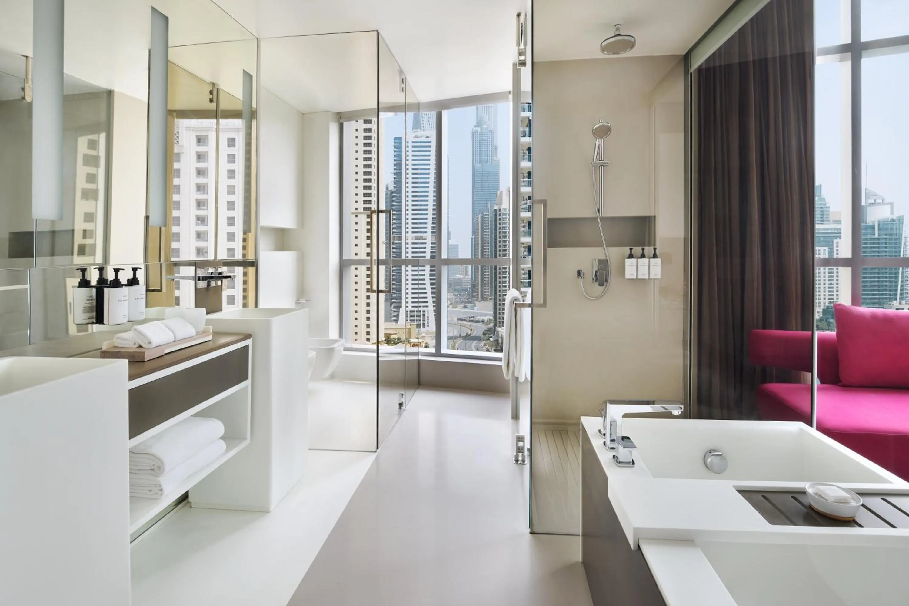 Bathroom, Bed in InterContinental Dubai Marina by IHG