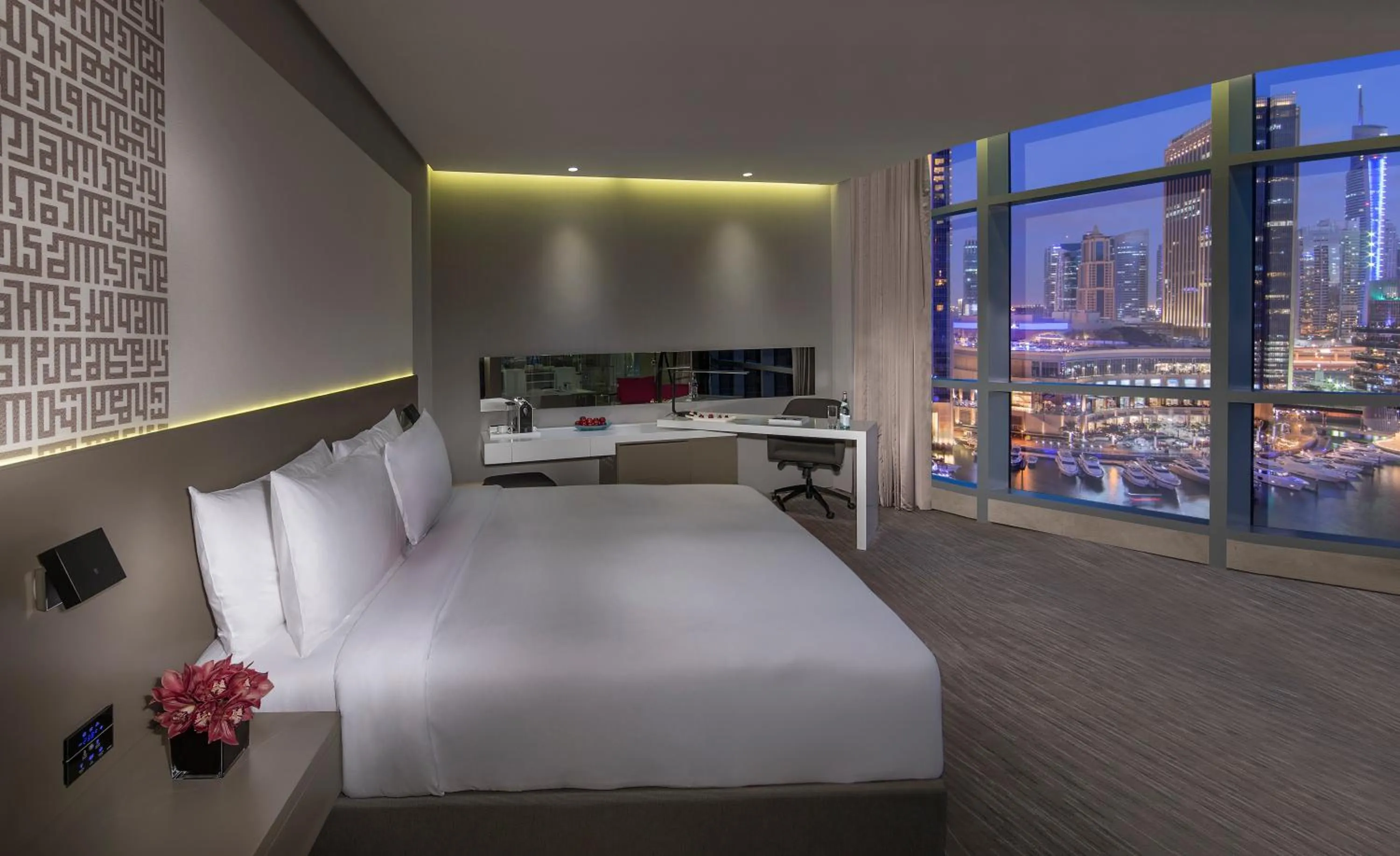 View (from property/room), Bed in InterContinental Dubai Marina by IHG