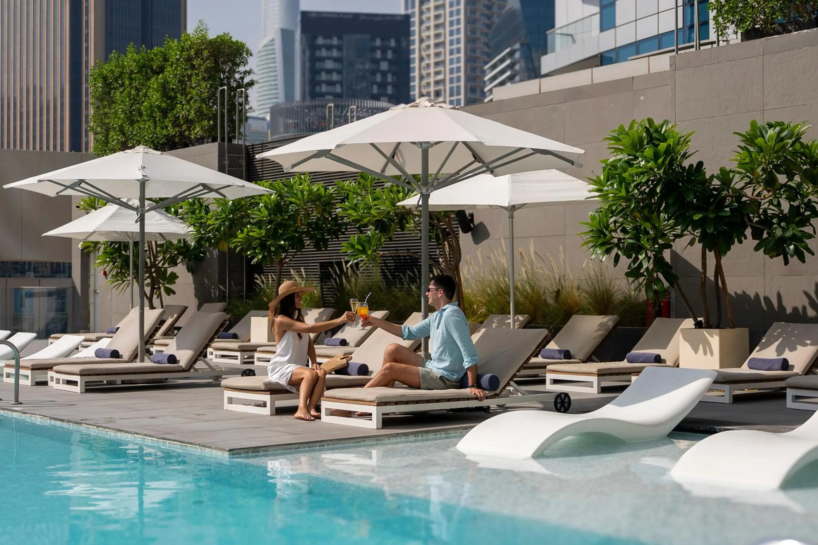 Pool view in InterContinental Dubai Marina by IHG