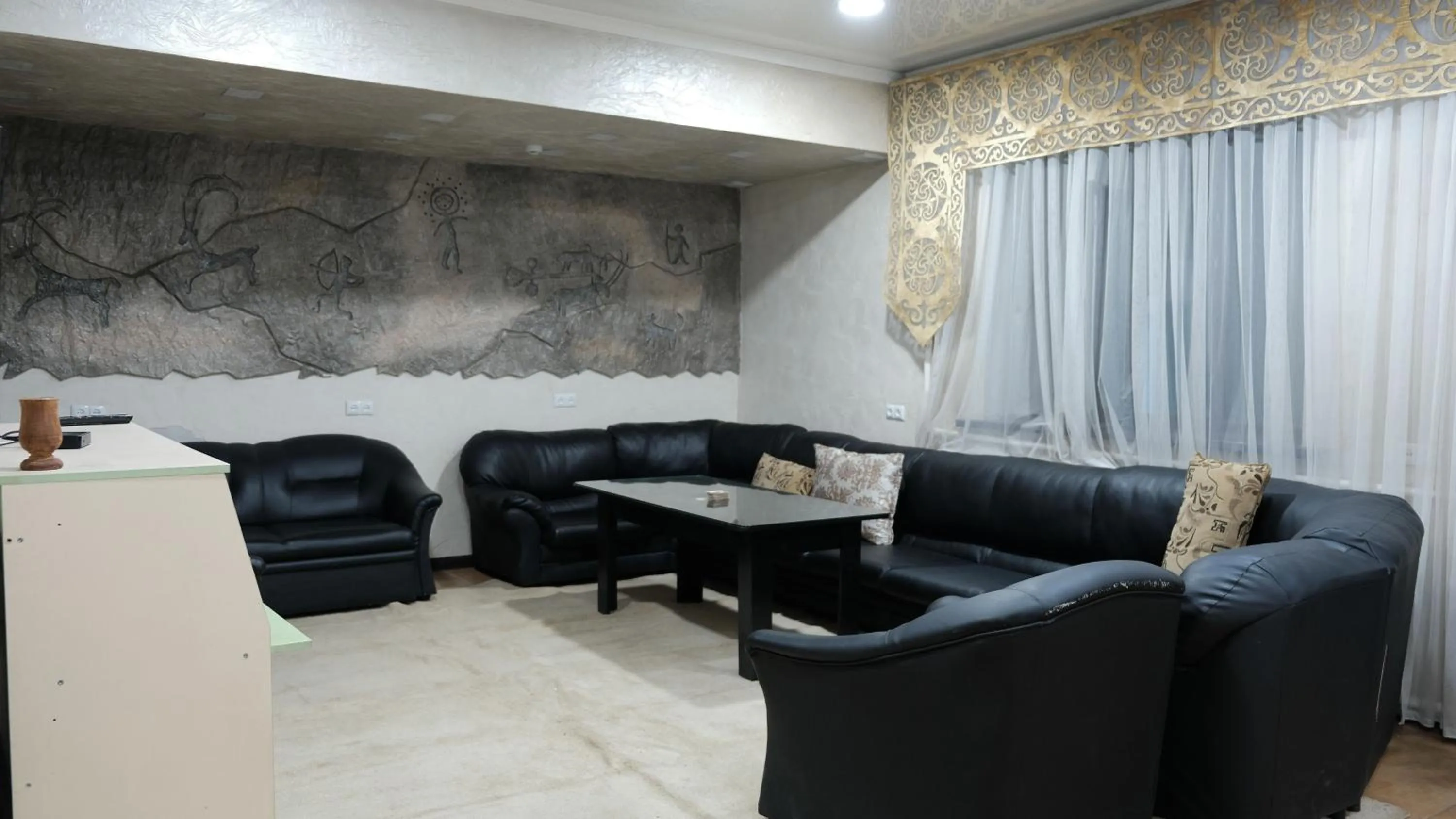 Seating area in Apple Hostel Bishkek