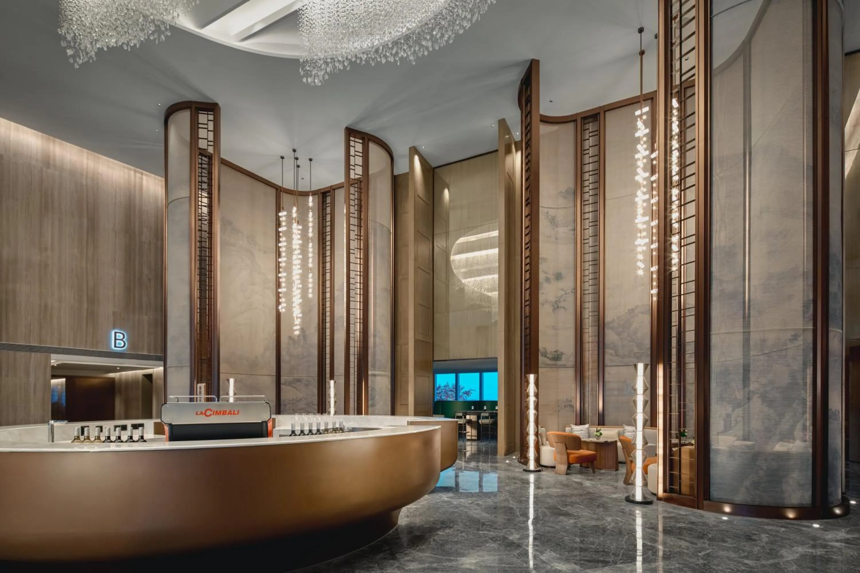 Lounge or bar in Crowne Plaza Wuhan Tianhe Airport by IHG