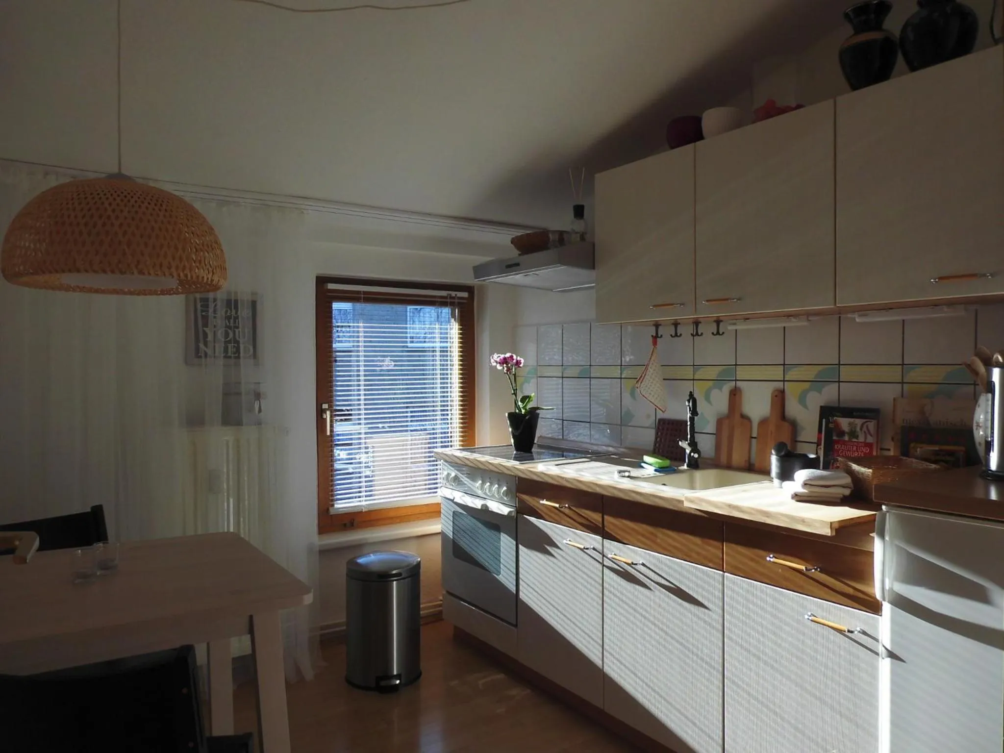 Kitchen or kitchenette in SchlossparkFerienwohnungen Rheinsberg mit Garten