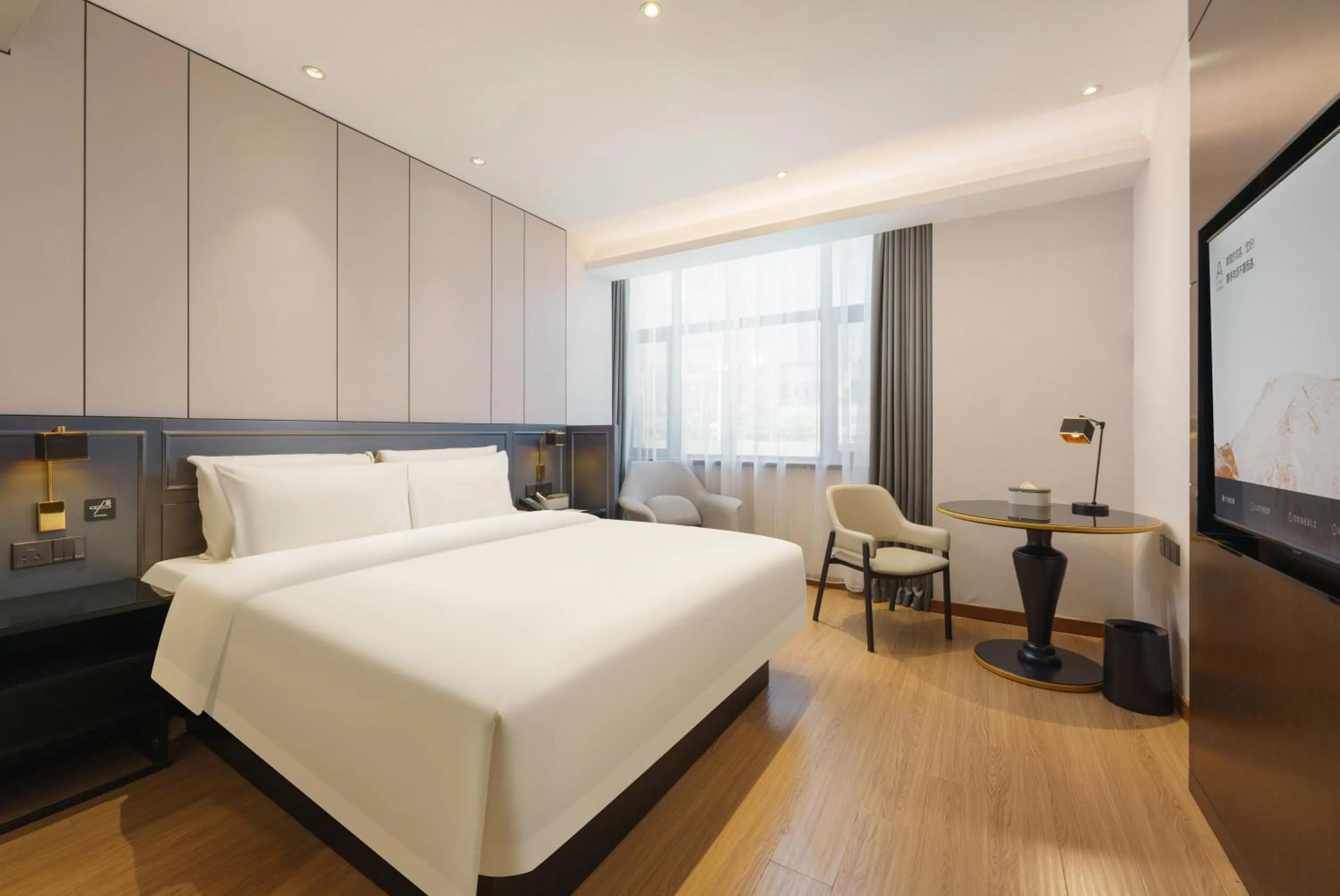 Bed in Atour X Hotel Dalian Development Zone Ansheng Plaza