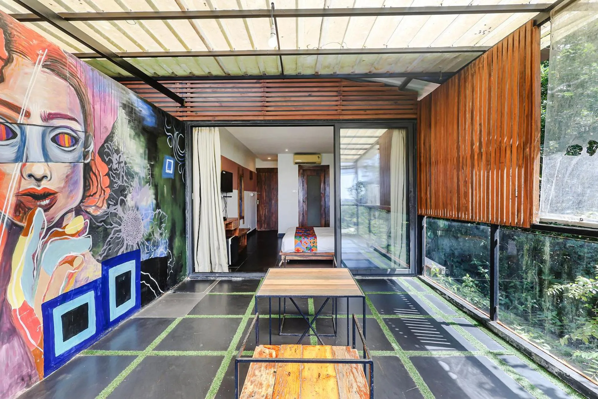 Seating area in FabHotel Hillora Coastal Resort