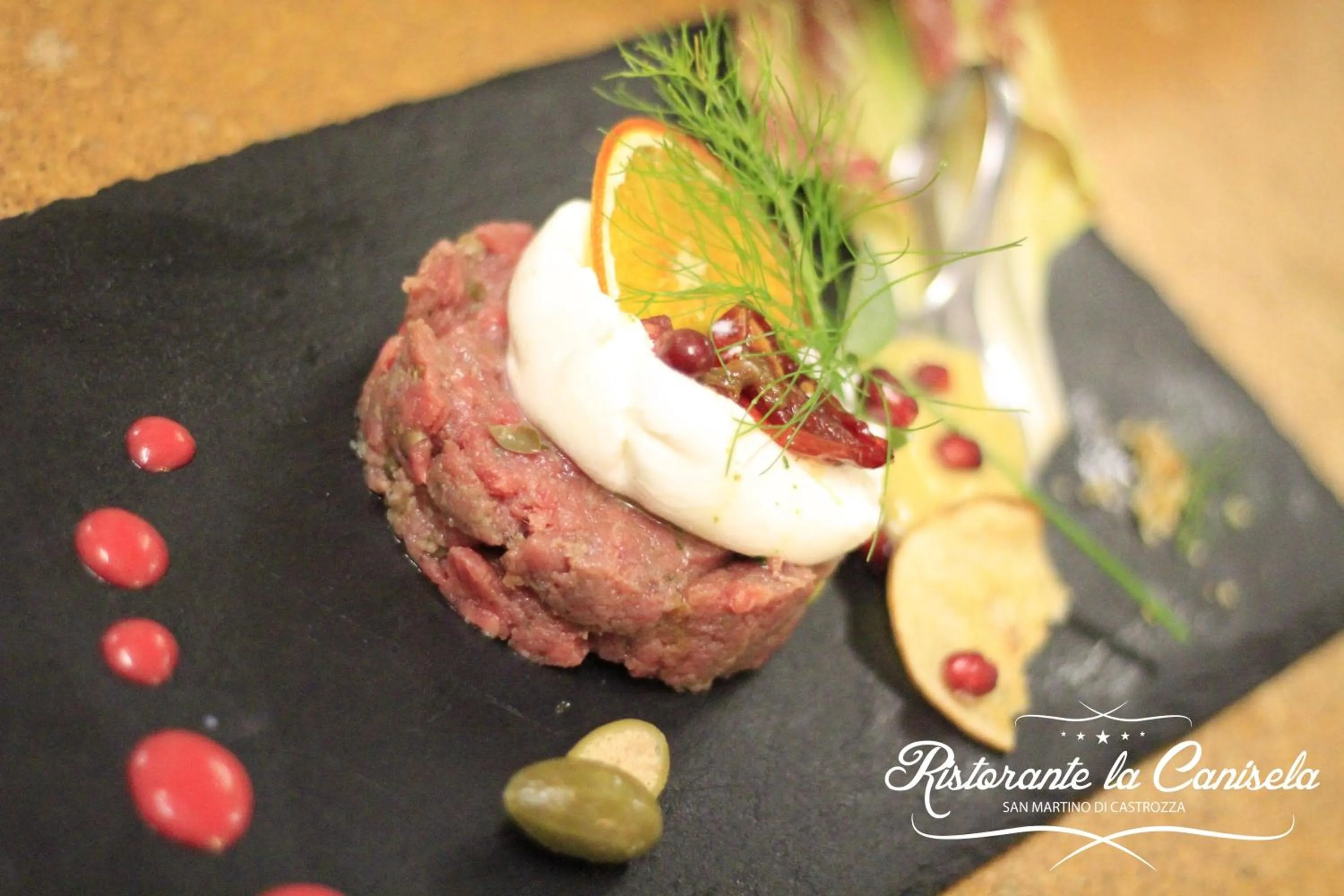 Food close-up in G. Hotel Des Alpes (Classic since 1912)