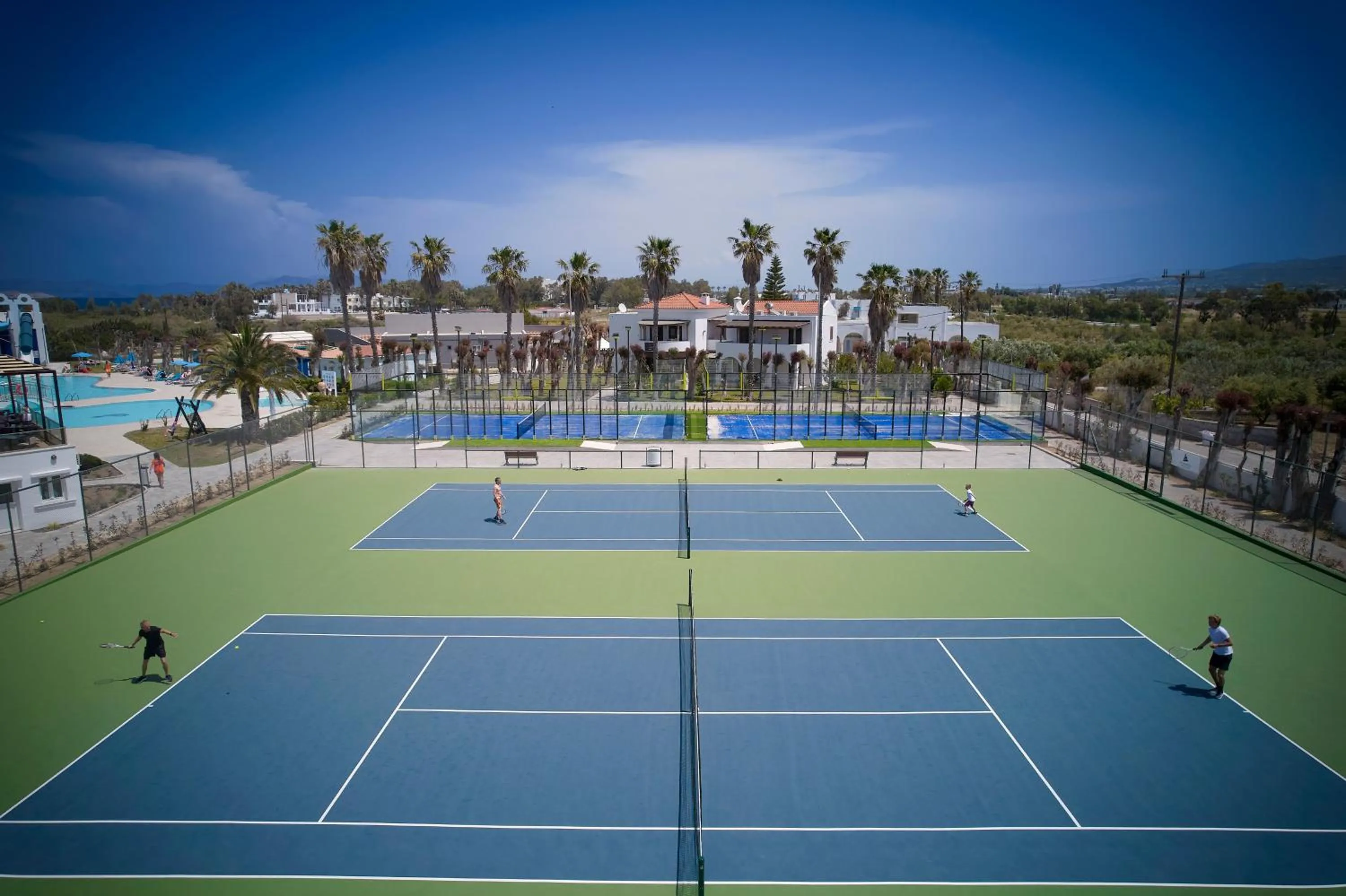 Tennis court in Atlantica Marmari Beach