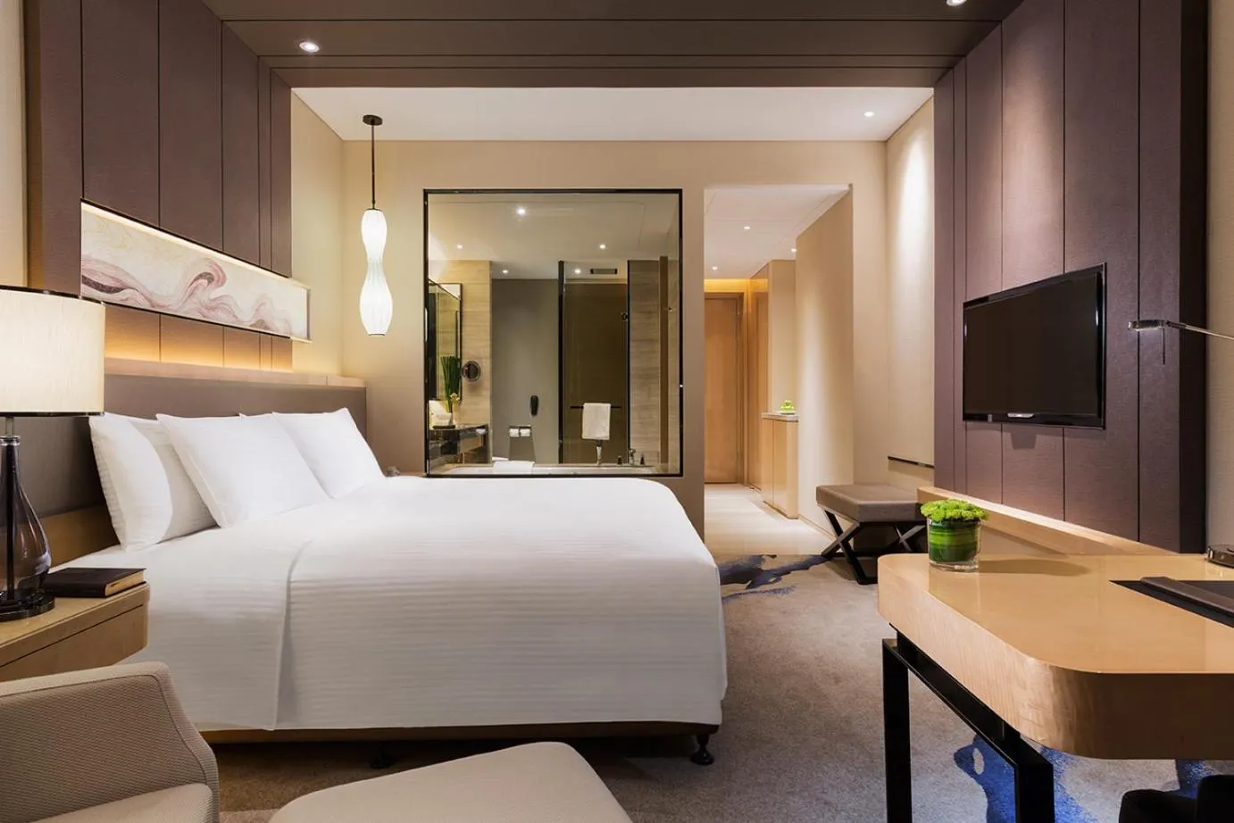 Photo of the whole room, Bed in Wanda Realm Bengbu