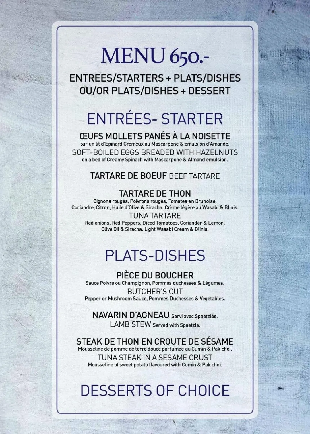 Food in Le Saint Germain