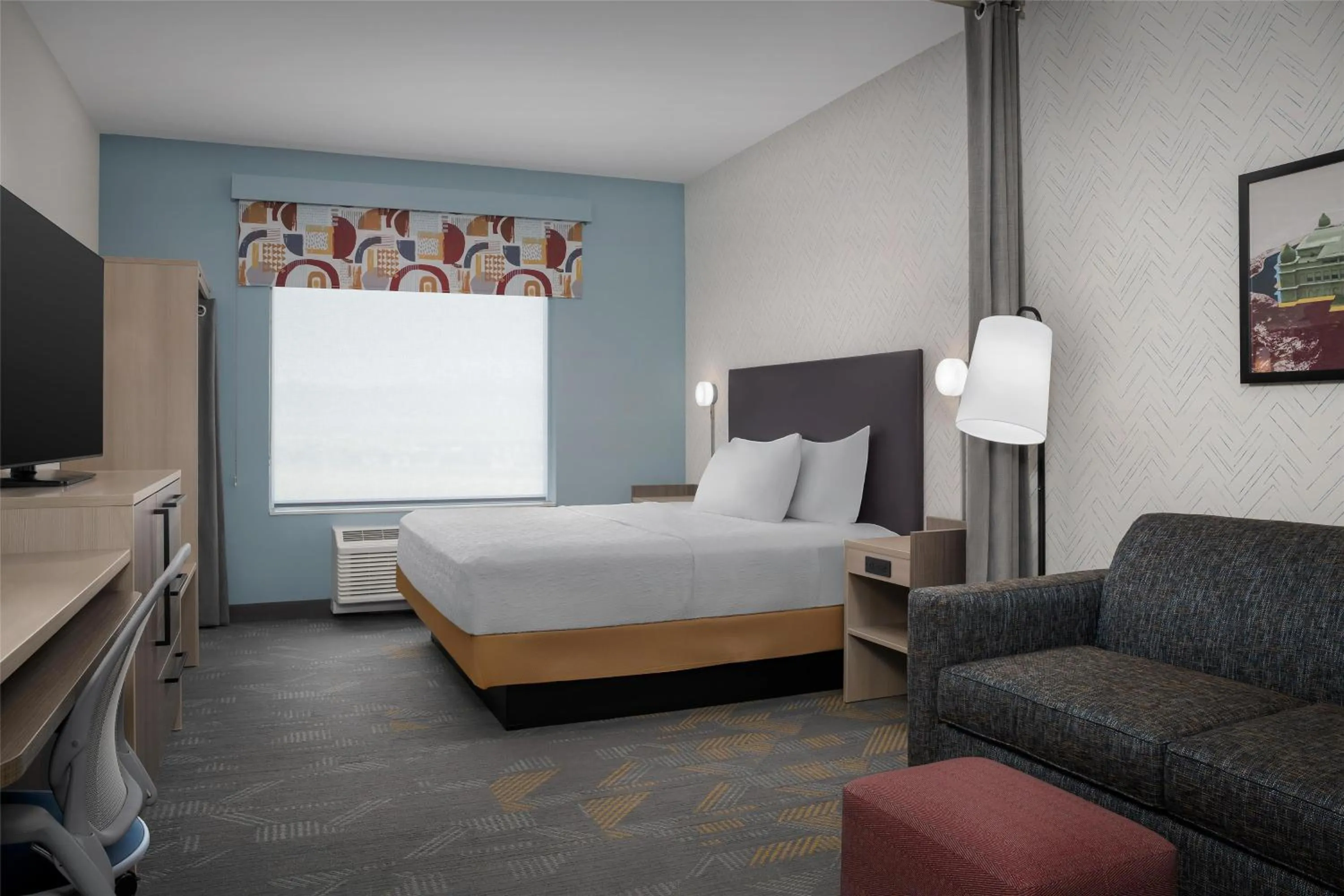 Living room, Bed in Home2 Suites By Hilton Tooele