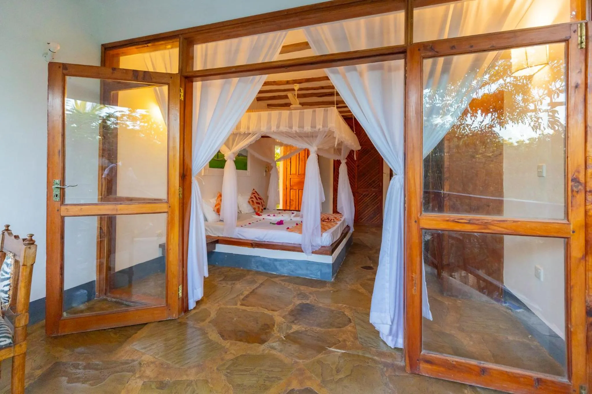 Patio, Bed in Silver Rock Boutique Resort by Mokawa - Hotel & Apartments