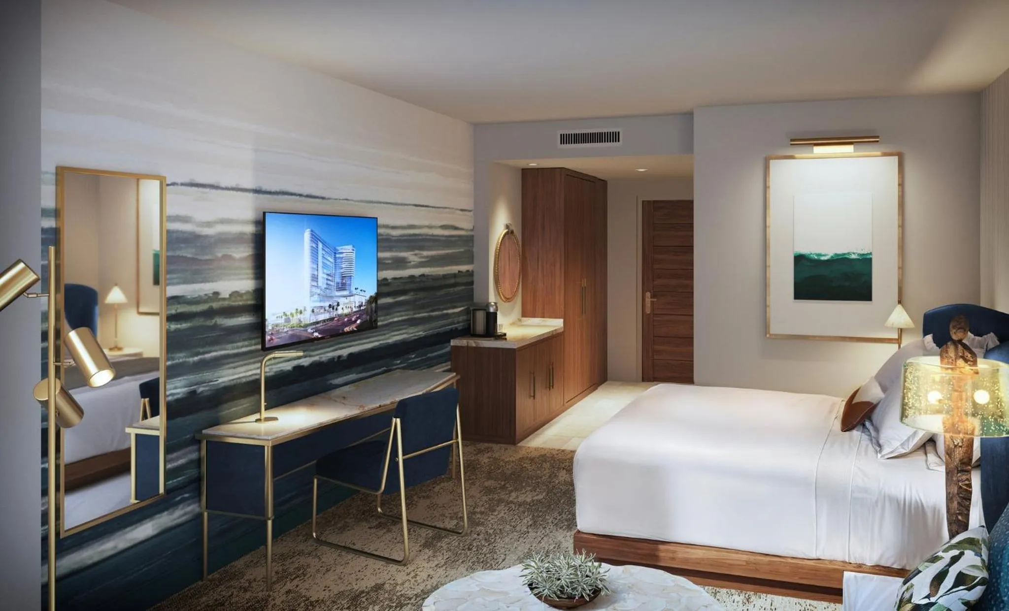 Floor plan, Bed in Omni Fort Lauderdale Hotel