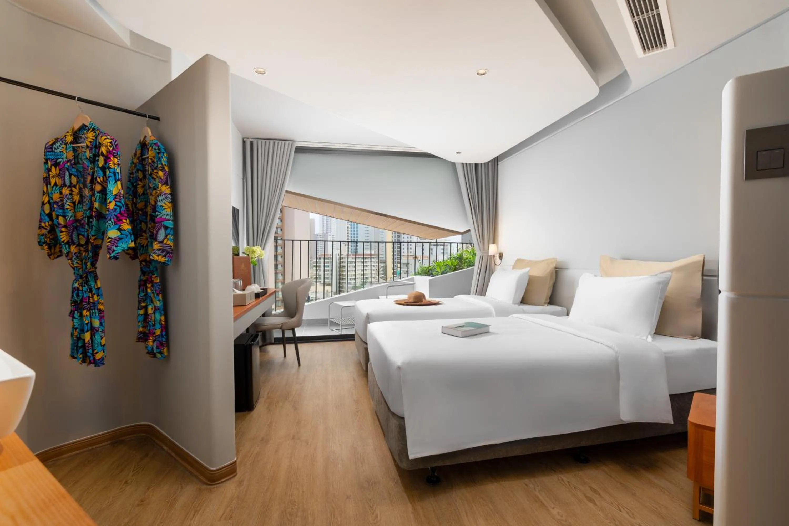 View (from property/room), Bed in Seaside Boutique Hotel Nha Trang Beach